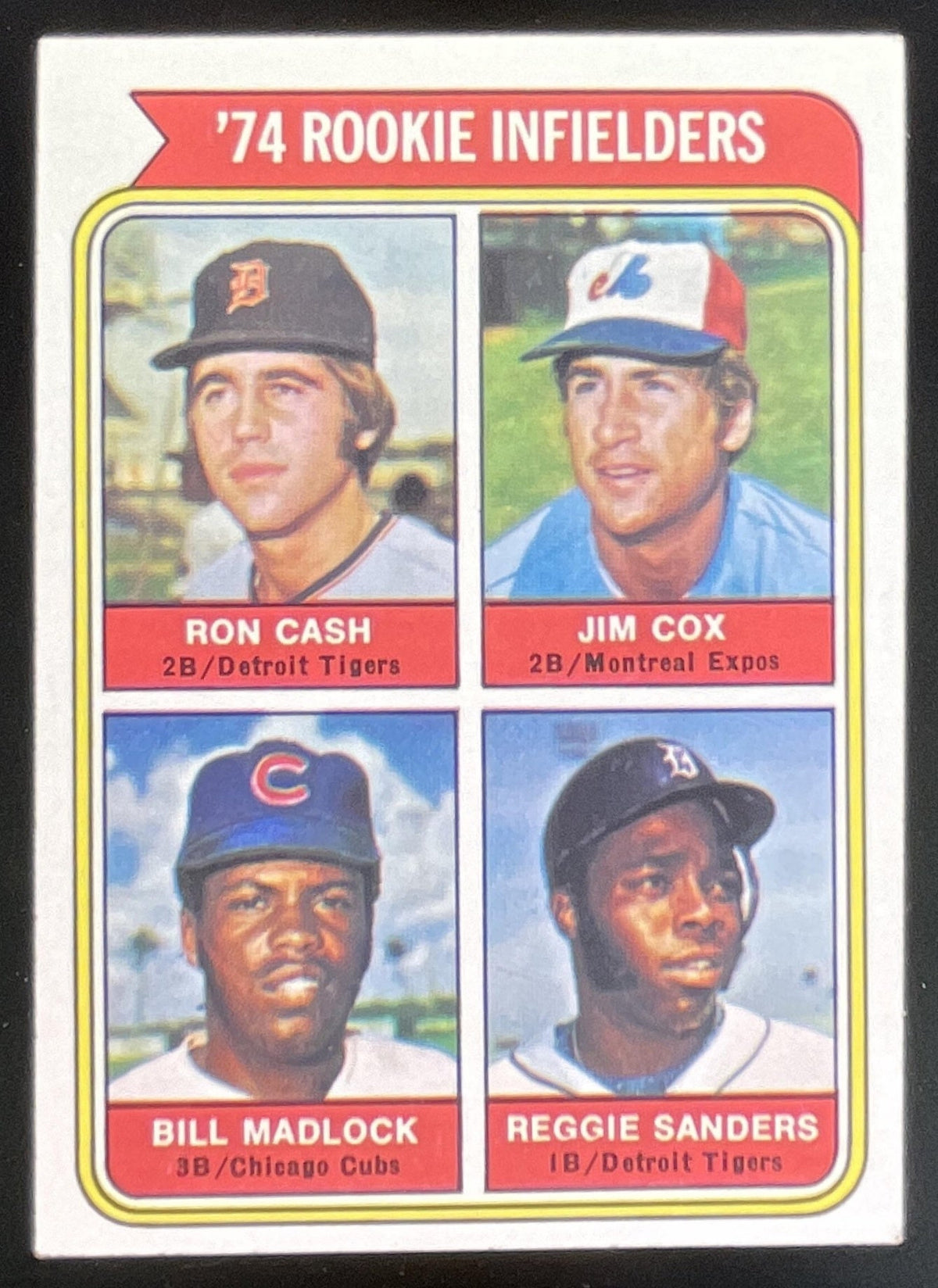 1974 Topps #600 1974 Rookie Ron Cash Jim Cox Bill Madlock Reggie Sanders RC product image 1, provided for visual reference