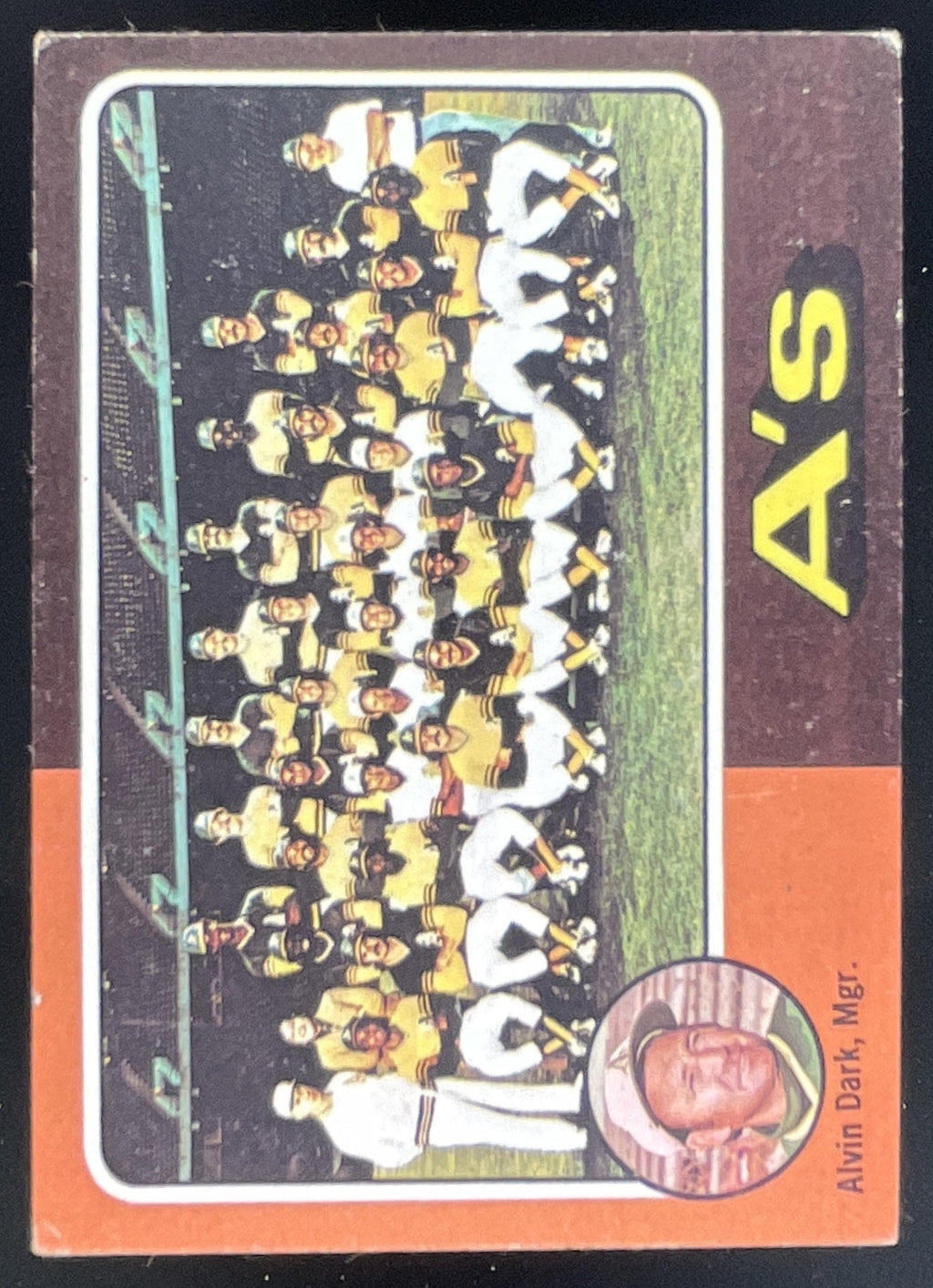 1975 Topps #561 Oakland A's Alvin Dark MGR Checklist Card Team Card product image 1, provided for visual reference and