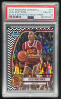 2024-25 Bowman Chrome University Black White Stealth #37 Juju Watkins /48 PSA 10 product image 1, provided for visual