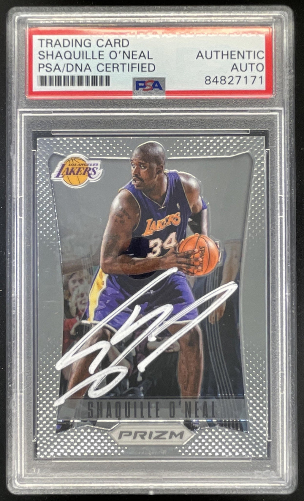 2012-13 Panini Prizm #166 Shaquille O'Neal PSA Authentic Autograph product image 1, provided for visual reference and