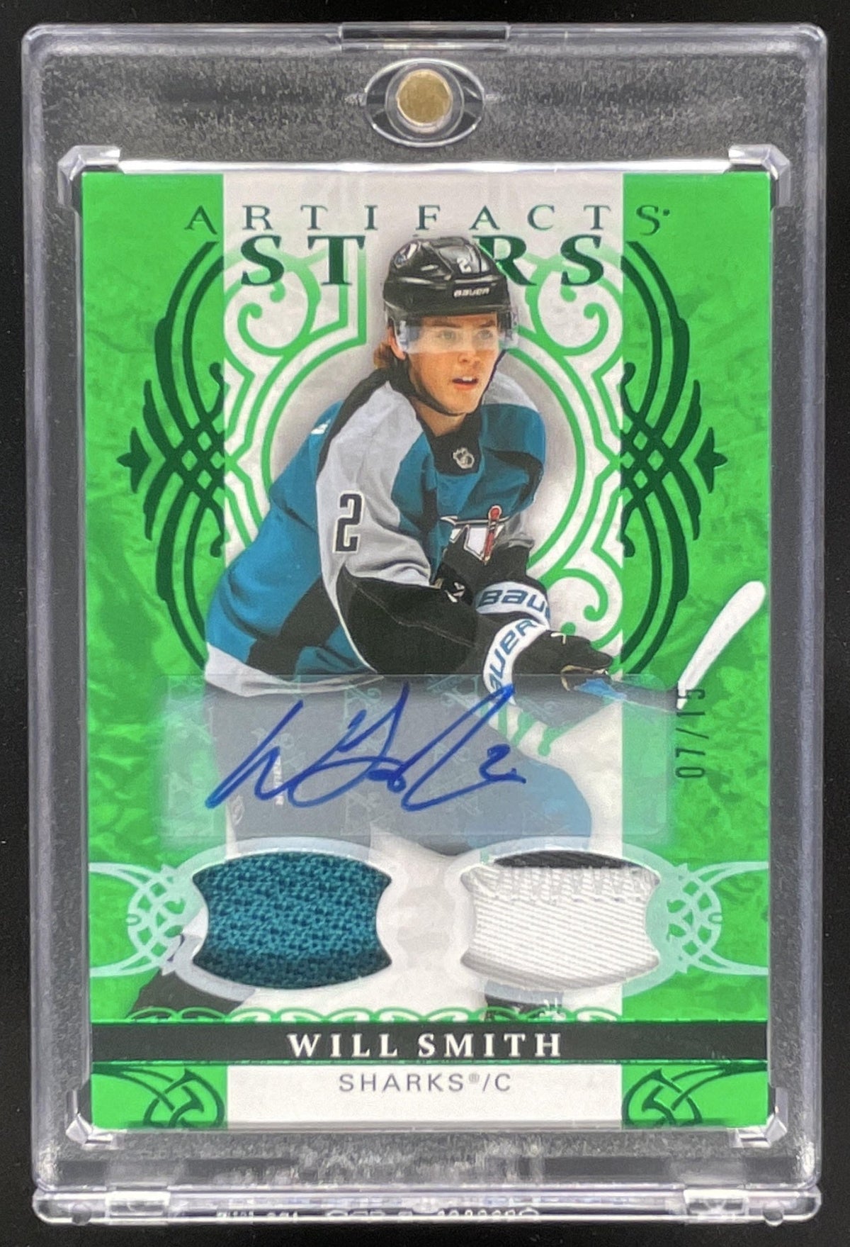 2026 Upper Deck Artifacts Auto Material Emerald Stars #102 Will Smith Auto /15 product image 1, provided for visual