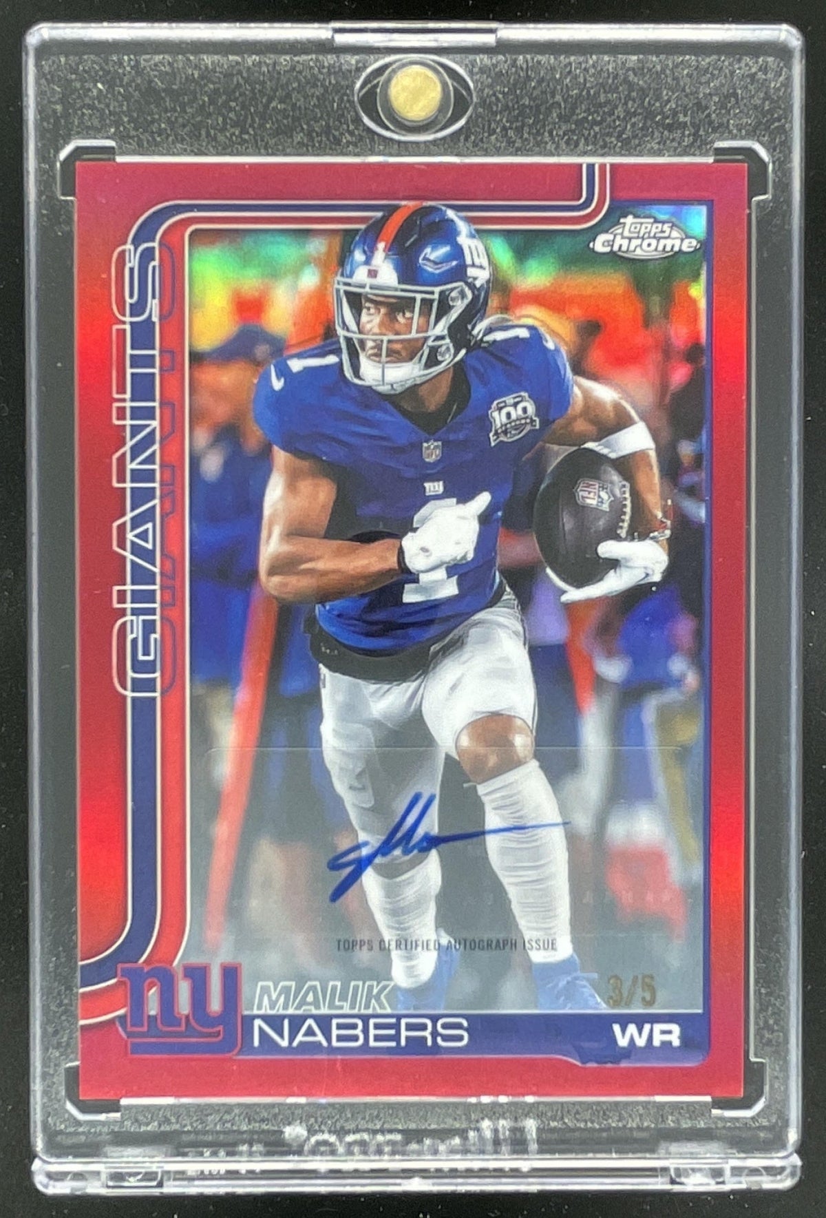 2025 Topps Chrome Autograph Red Refractor #BA-MN Malik Nabers Auto /5 product image 1, provided for visual reference and