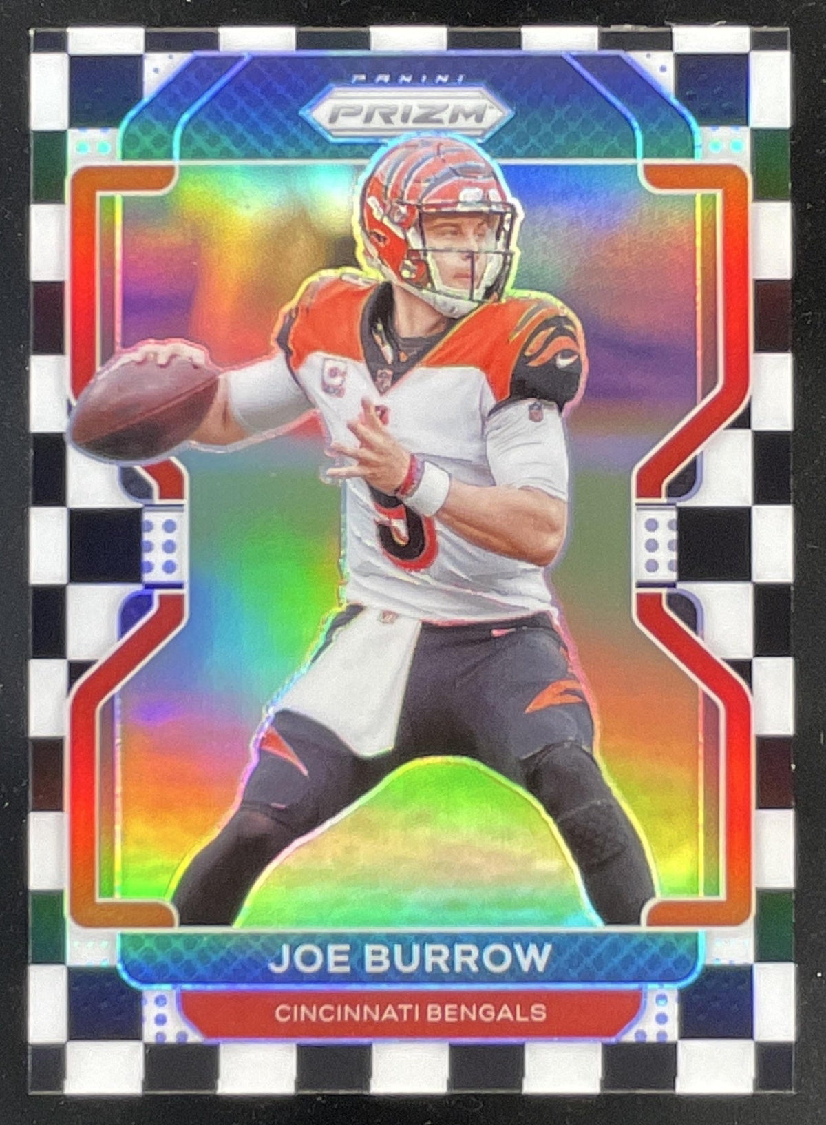 2021 Panini Prizm Black and White Checker #273 Joe Burrow product image 1, provided for visual reference and product detail