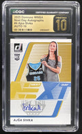 2025 Panini Donruss WNBA Next Day Autographs #4 Ajsa Sivka RC Auto CGC 10 product image 1, provided for visual reference and