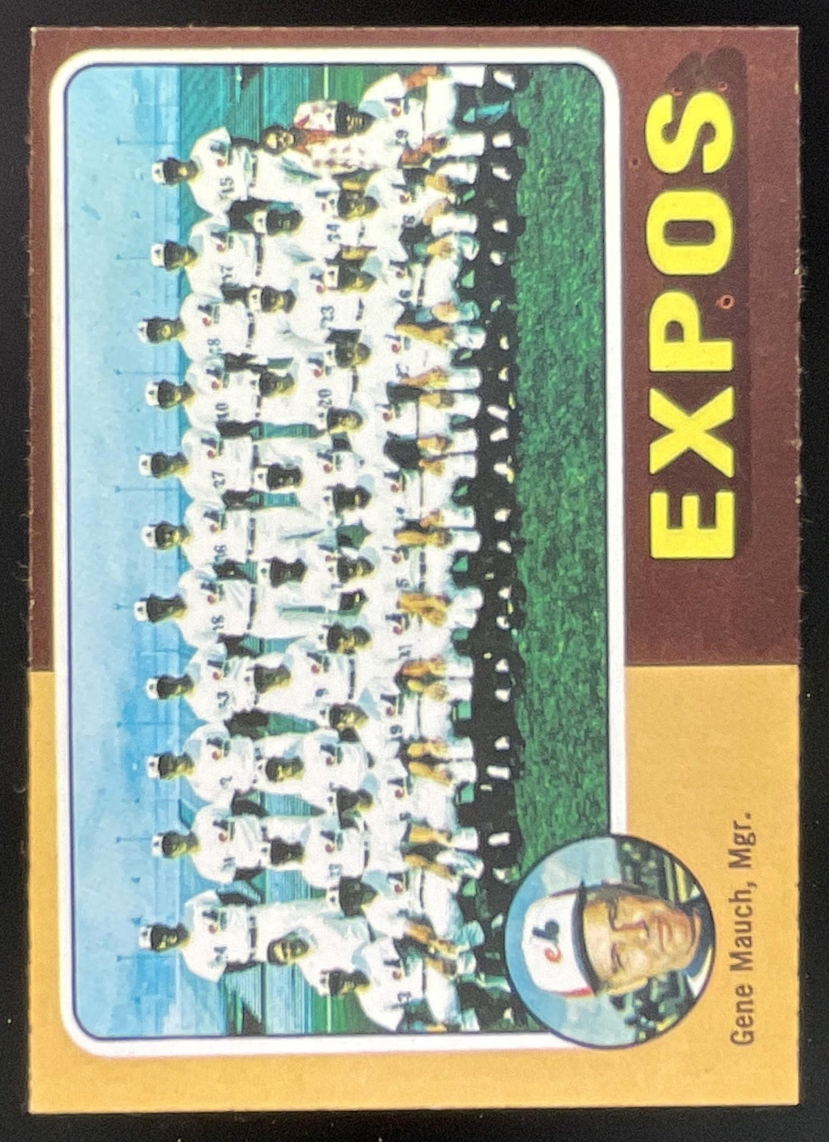 1975 Topps #101 Montreal Expos Gene Mauch MGR Checklist Card Team Card product image 1, provided for visual reference and