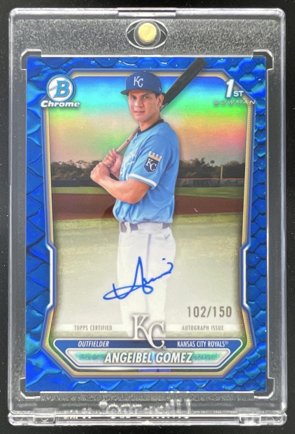 2026 Bowman Chrome Prospects Reptilian Blue #CPA-AG Angeibel Gomez RC Auto /150 product image 1, provided for visual