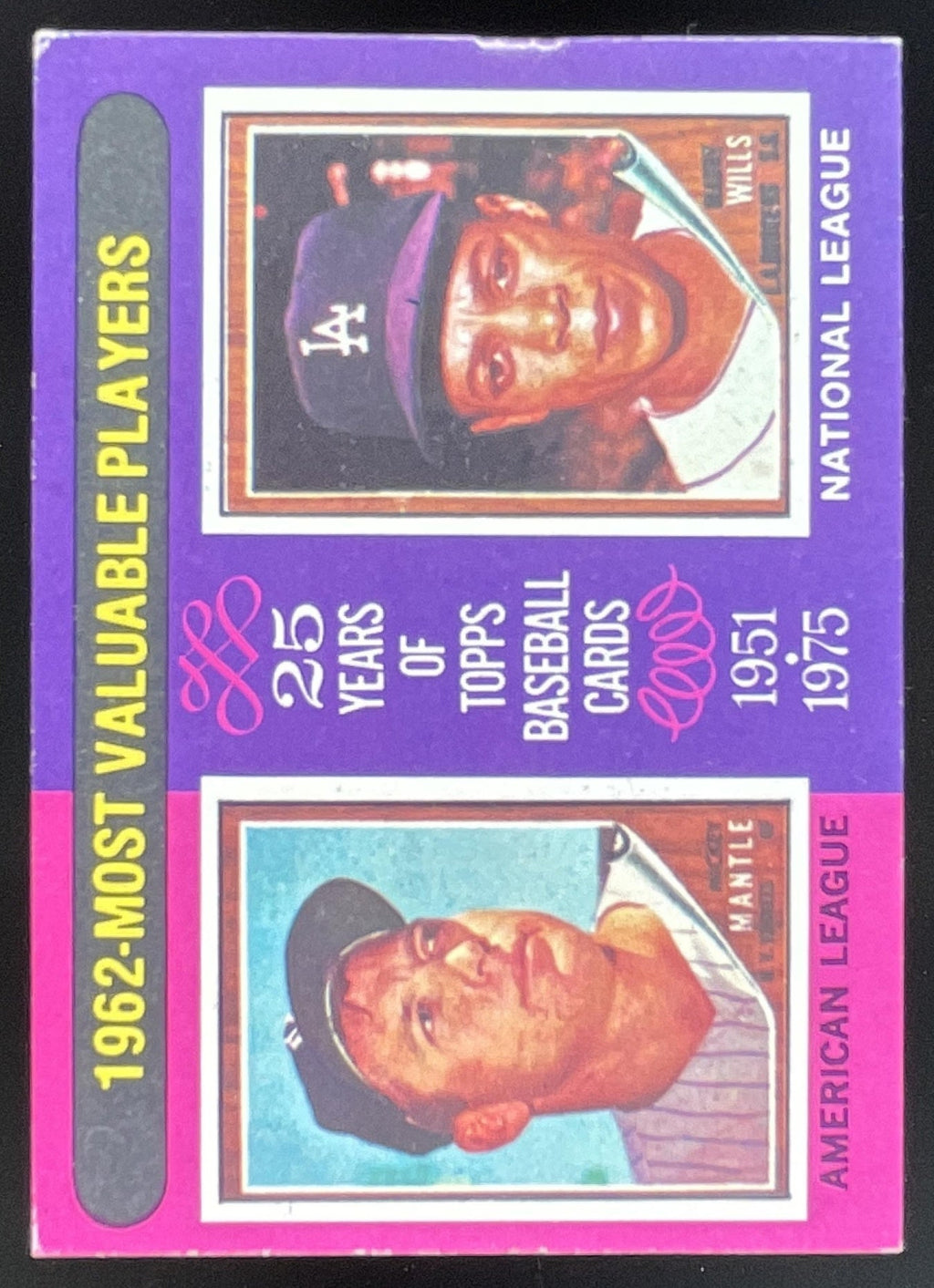 1975 Topps #200 1962s Mickey Mantle Maury Wills MVP product image 1, provided for visual reference and product detail review
