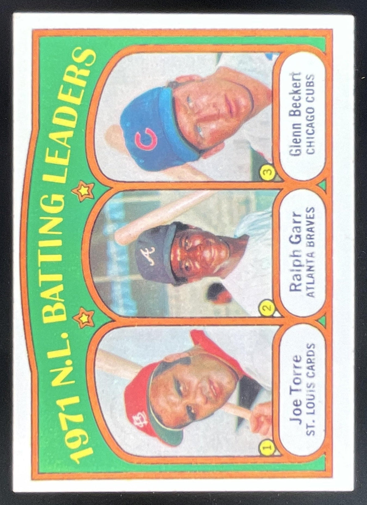 1972 Topps #85 Joe Torre Ralph Garr Glenn Beckert League Leaders product image 1, provided for visual reference and product