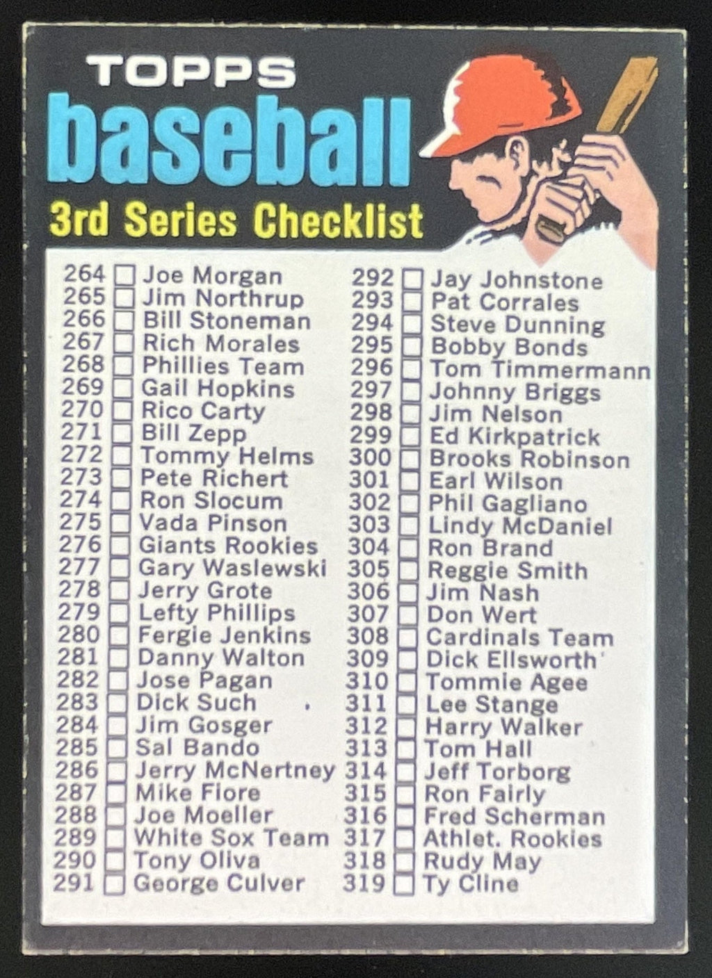 1971 Topps #206 Checklist: 264-393 product image 1, provided for visual reference and product detail review