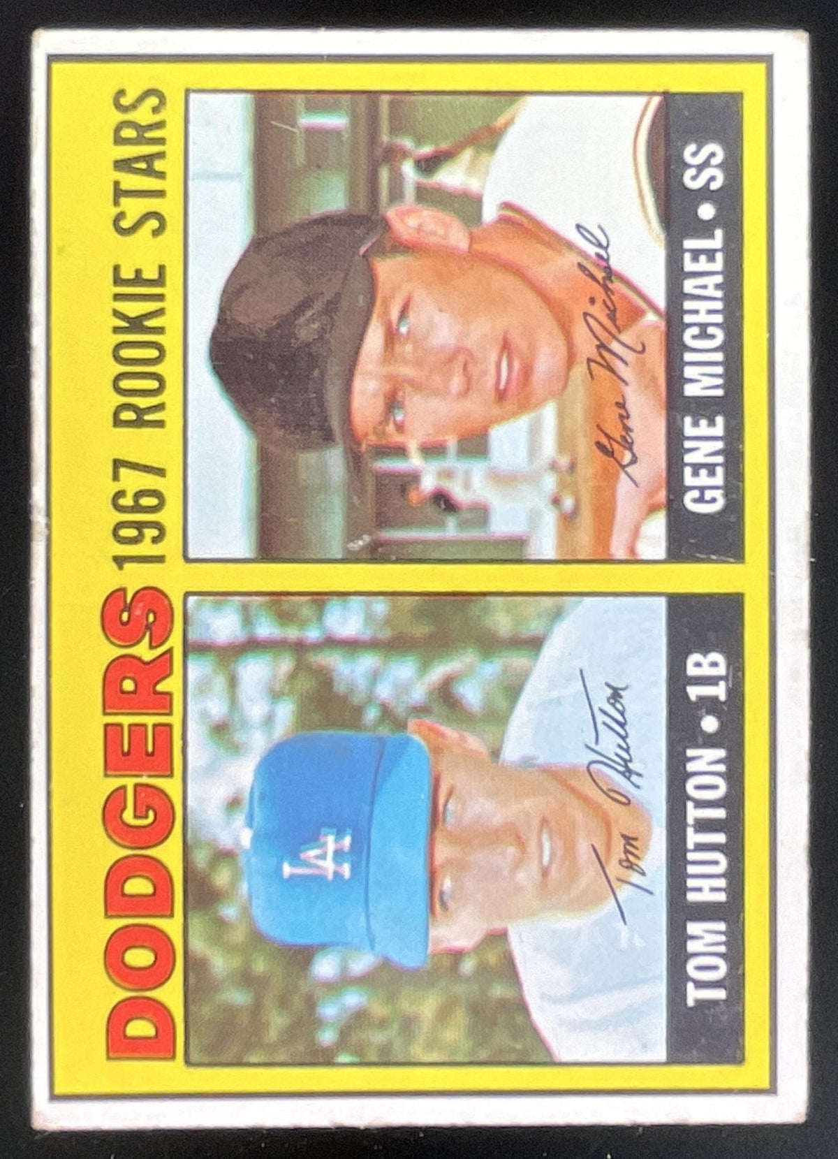1967 Topps #428 Dodgers 1967 Rookie Stars Tom Hutton Gene Michael RS, RC product image 1, provided for visual reference and
