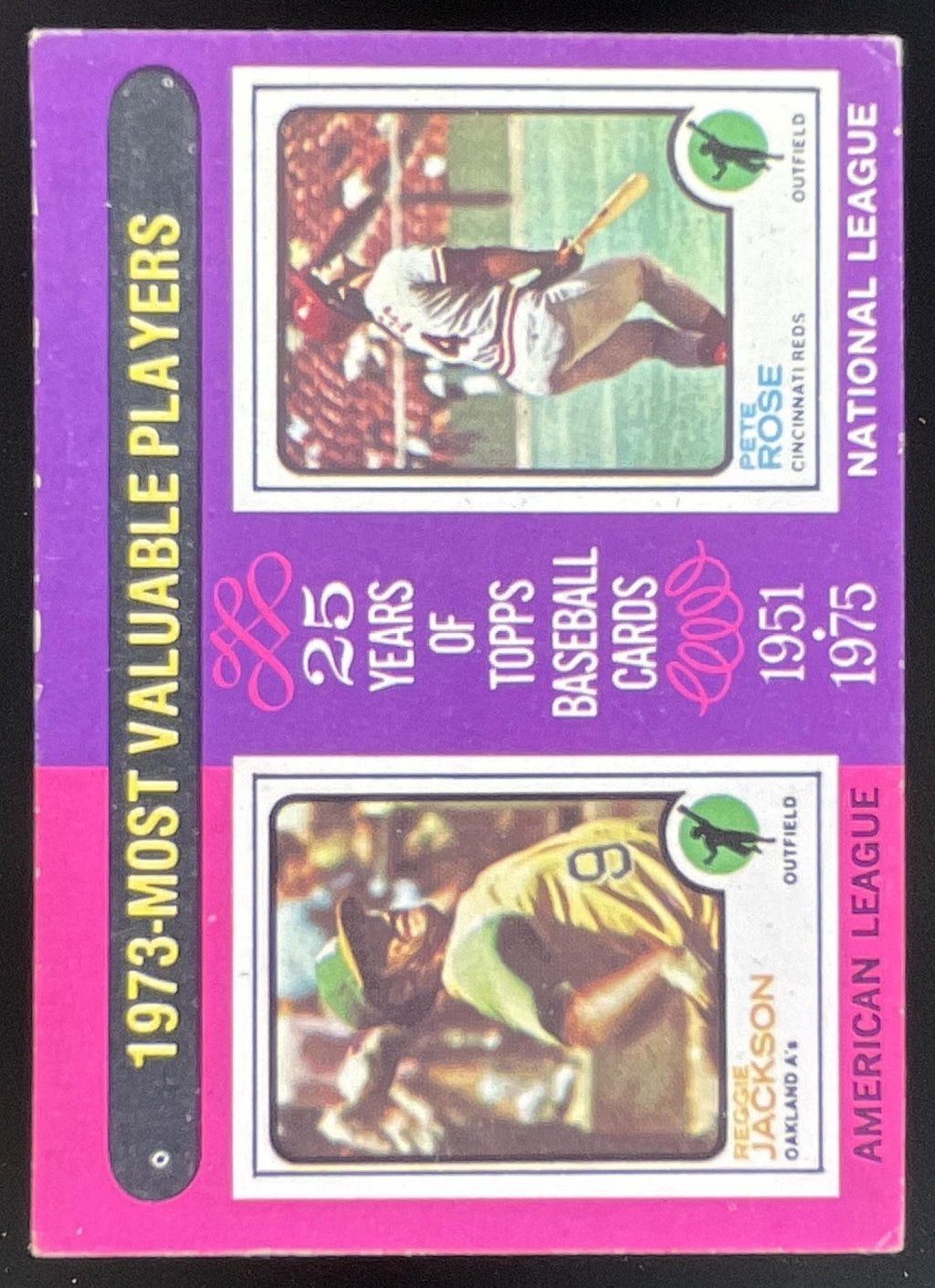 1975 Topps #211 1973s Reggie Jackson Pete Rose MVP product image 1, provided for visual reference and product detail review