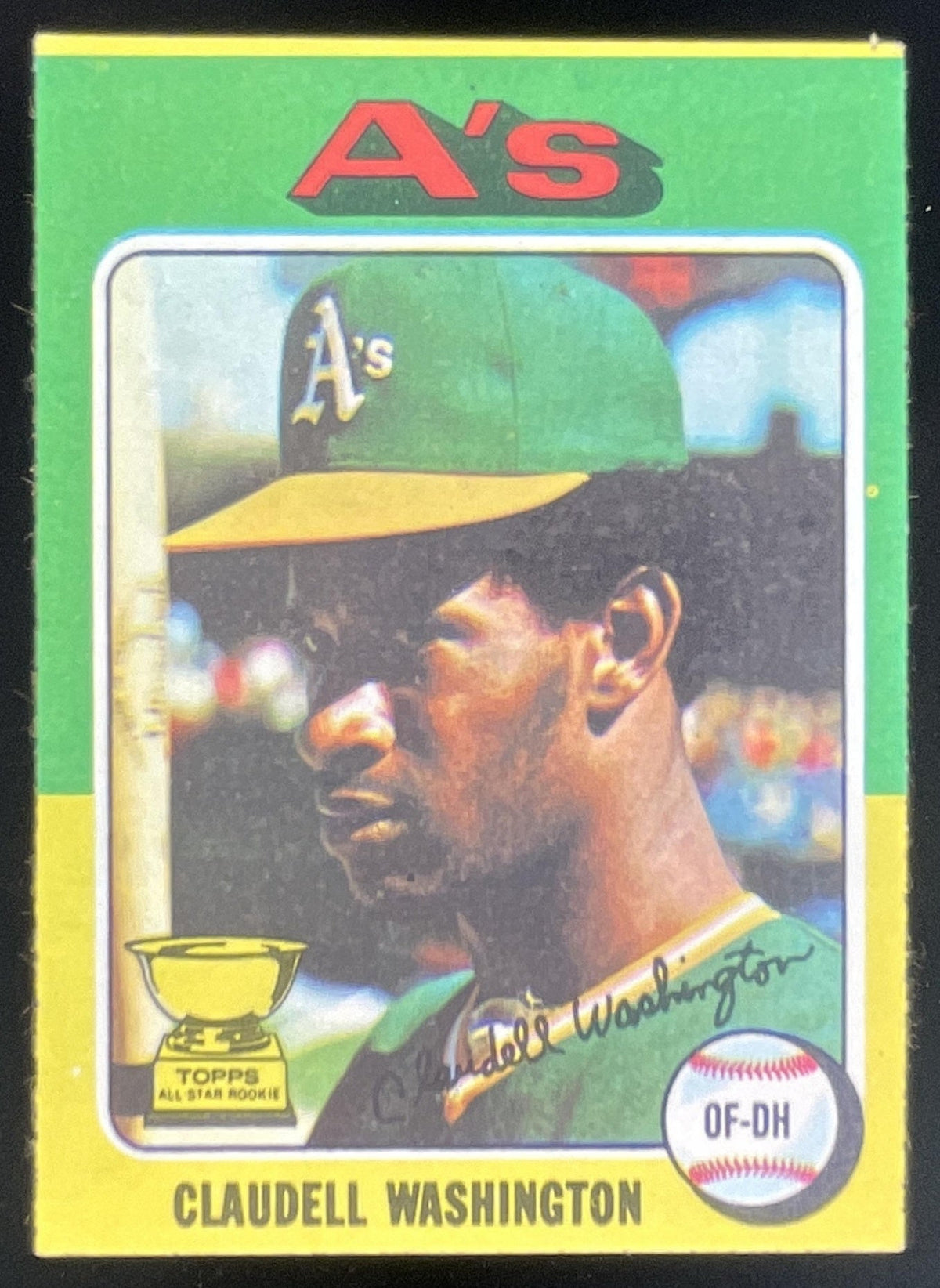 1975 Topps #647 Claudell Washington Super Rookie RC All-Star product image 1, provided for visual reference and product