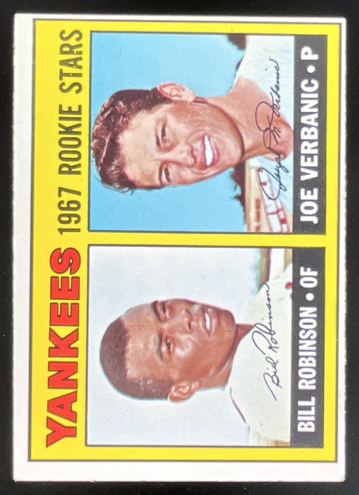 1967 Topps #442 Yankees 1967 Rookie Stars Bill Robinson Joe Verbanic RS, RC product image 1, provided for visual reference