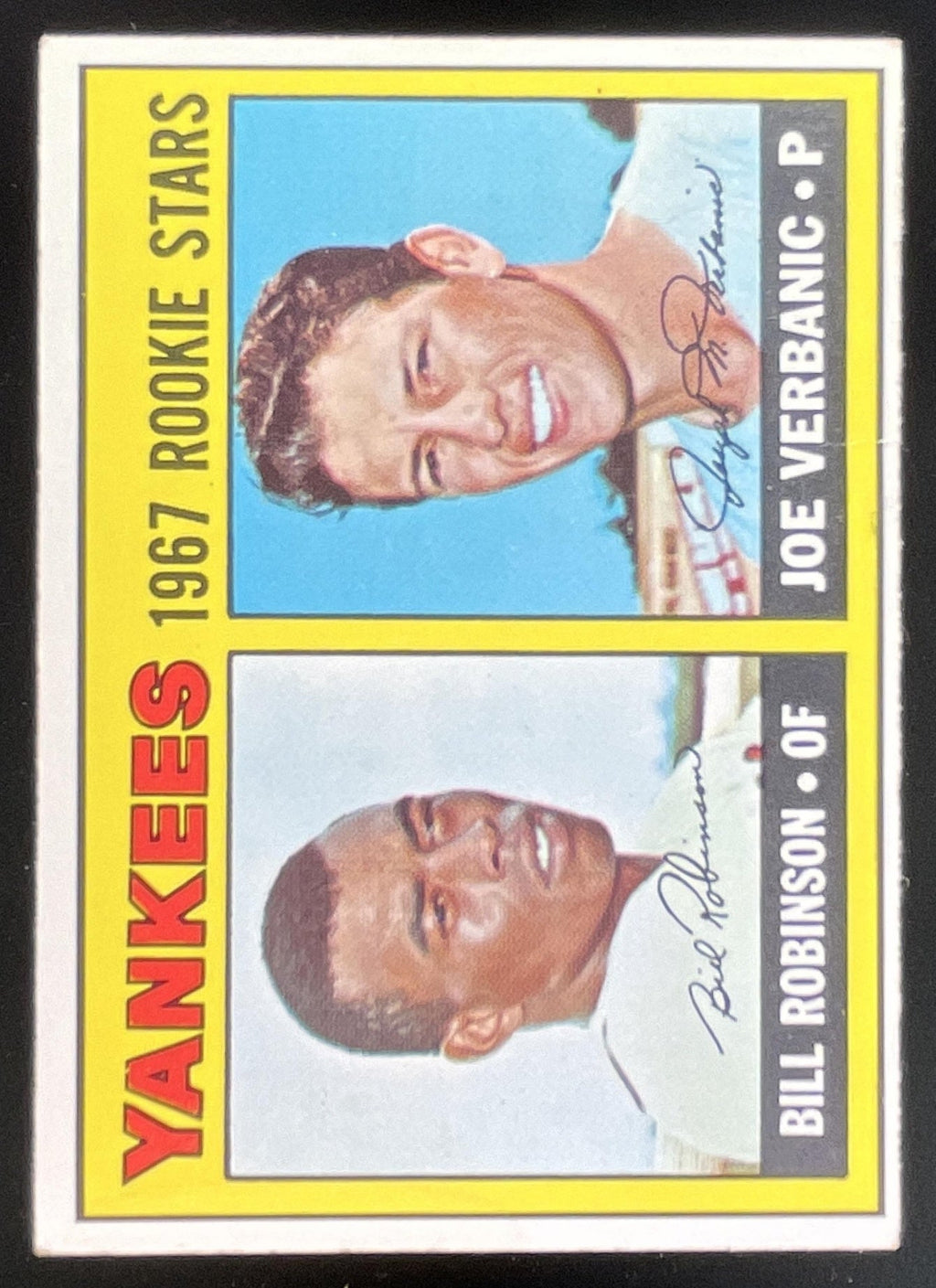 1967 Topps #442 Yankees 1967 Rookie Stars Bill Robinson Joe Verbanic RS, RC product image 1, provided for visual reference