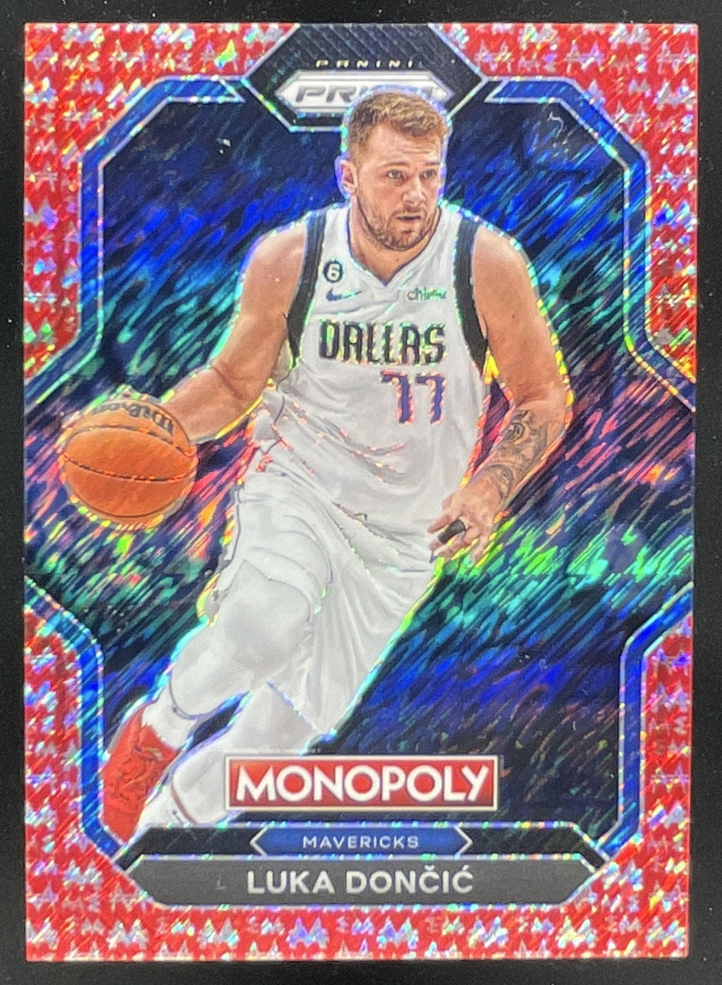 2022-23 Prizm Monopoly Prizm All Stars Red Money Shimmer #PS1 Luka Doncic /100 product image 1, provided for visual