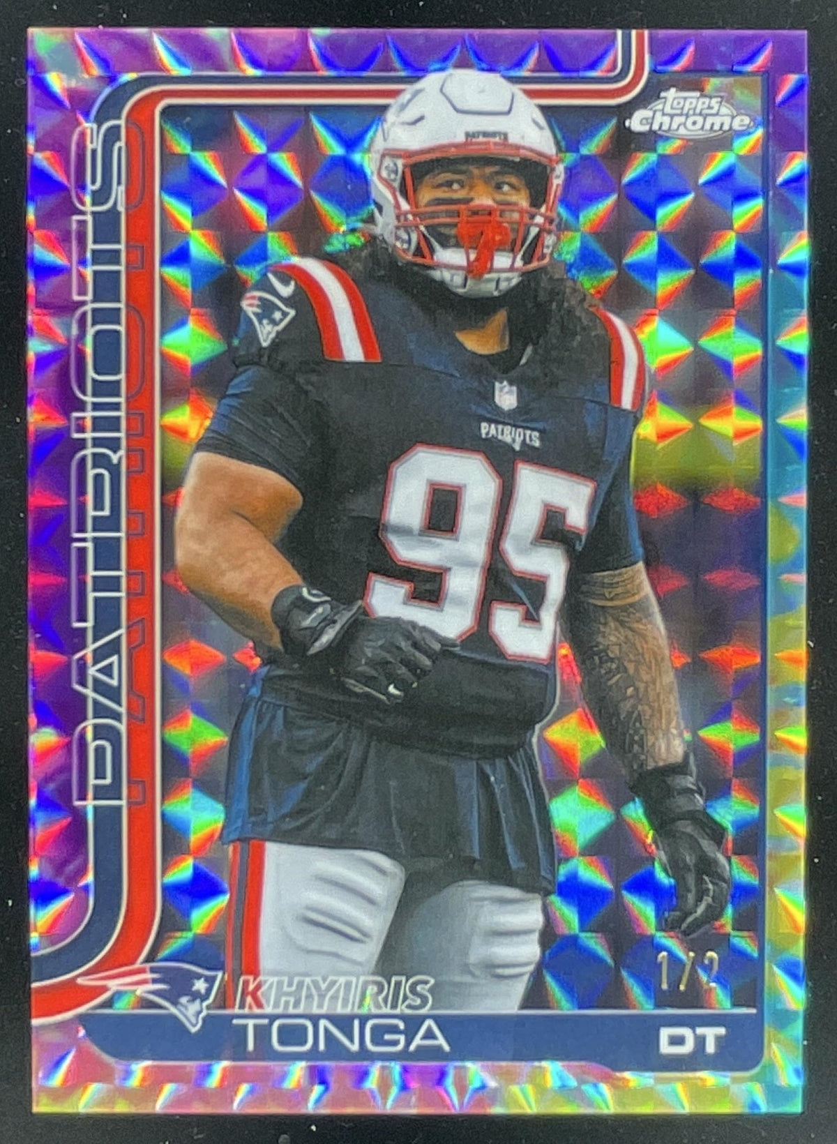 2025 Topps Chrome Tie Dye Geometric Refractor #214 Khyiris Tonga /2 product image 1, provided for visual reference and