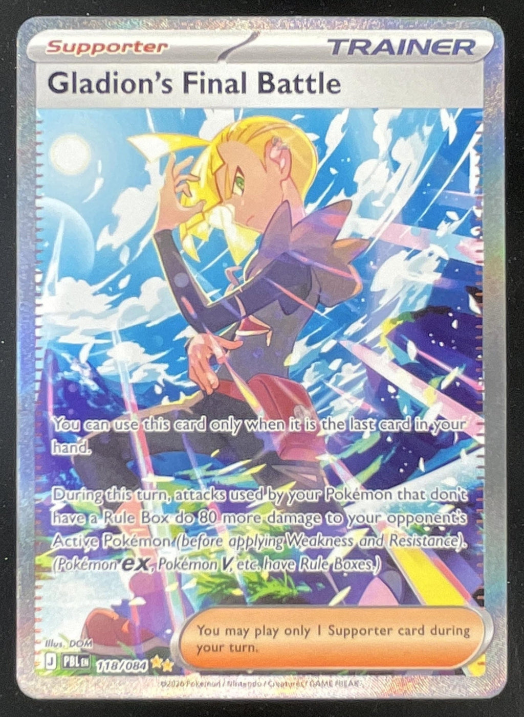 2026 Pokemon Pitch Black Special Illustration Rare #118 Gladion's Final Battle product image 1, provided for visual