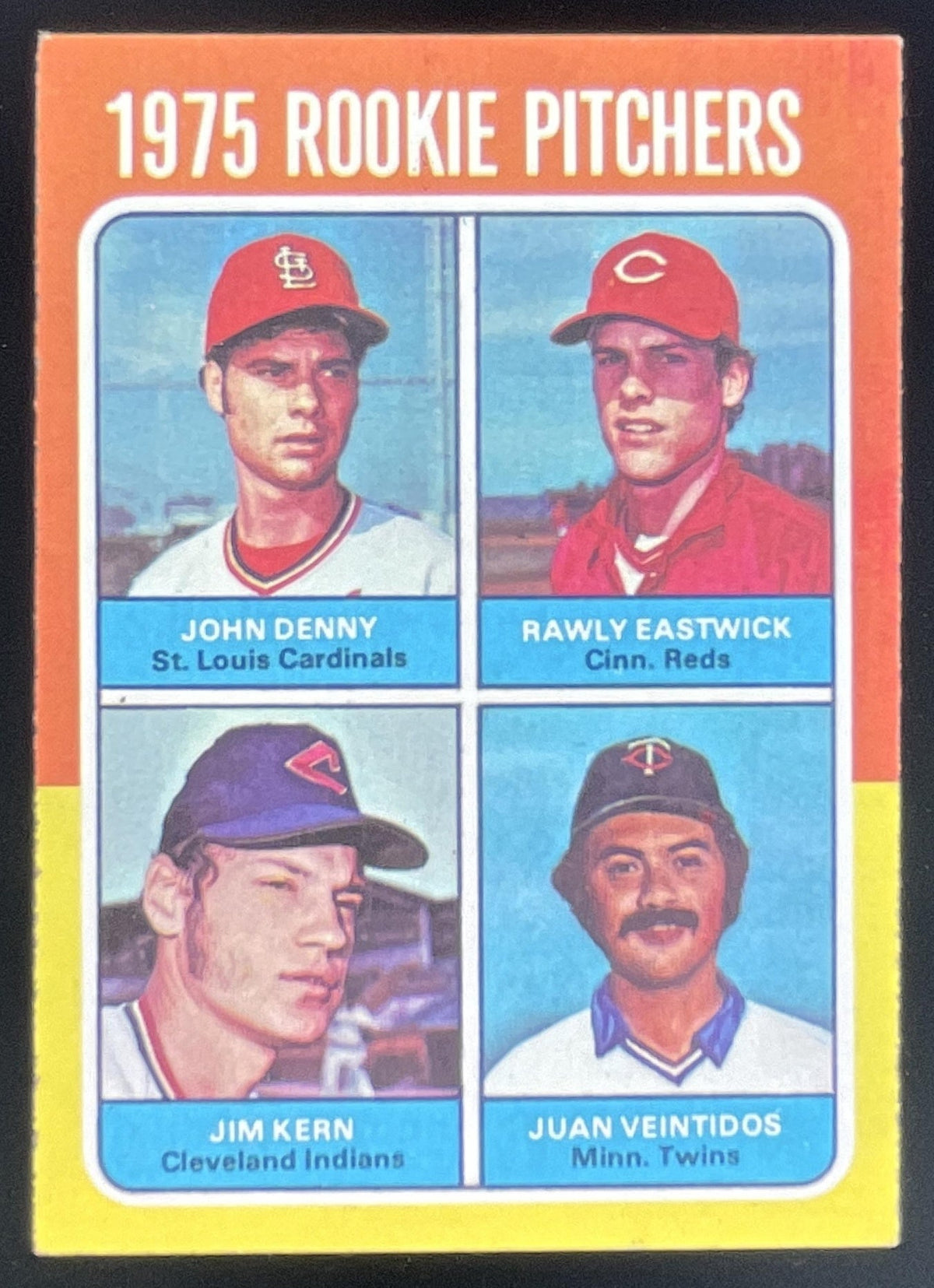 1975 Topps #621 John Denny Rawly Eastwick Jim Kern Juan Veintidos RC product image 1, provided for visual reference and