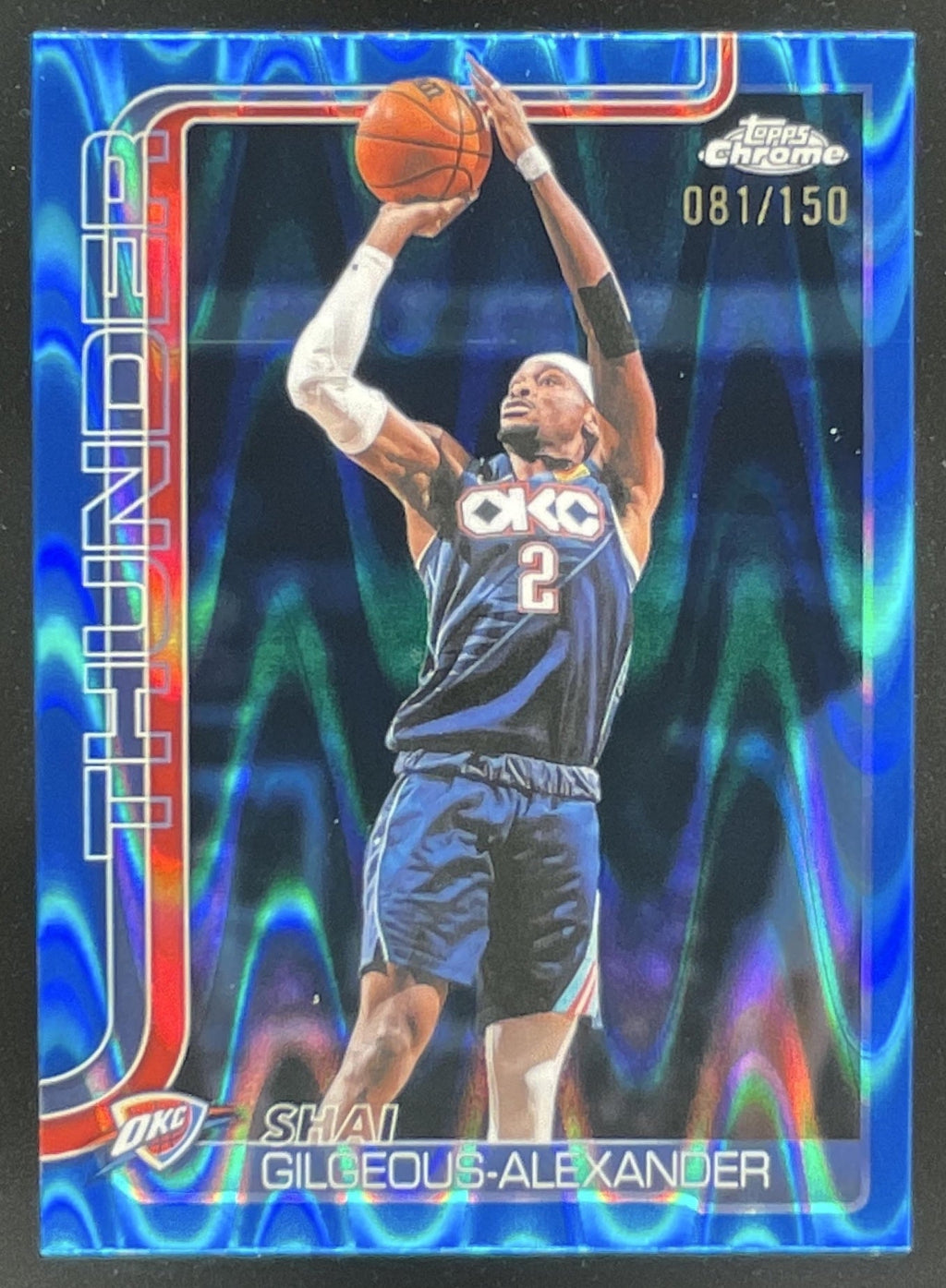 2025-26 Topps Chrome Update Blue Ray Wave #10 Shai Gilgeous-Alexander /150 product image 1, provided for visual reference