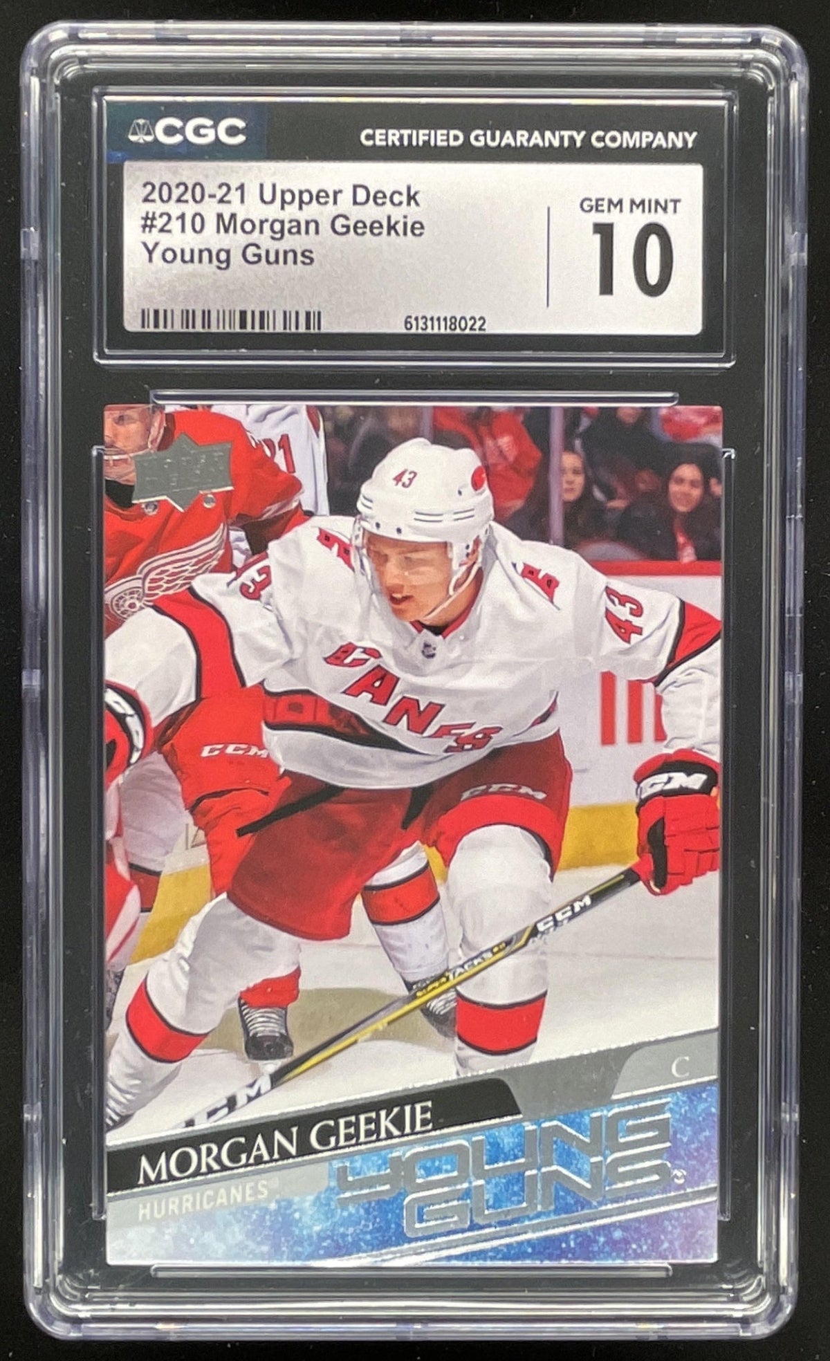 2020-21 Upper Deck #210 Morgan Geekie Young Guns RC CGC 10 product image 1, provided for visual reference and product detail