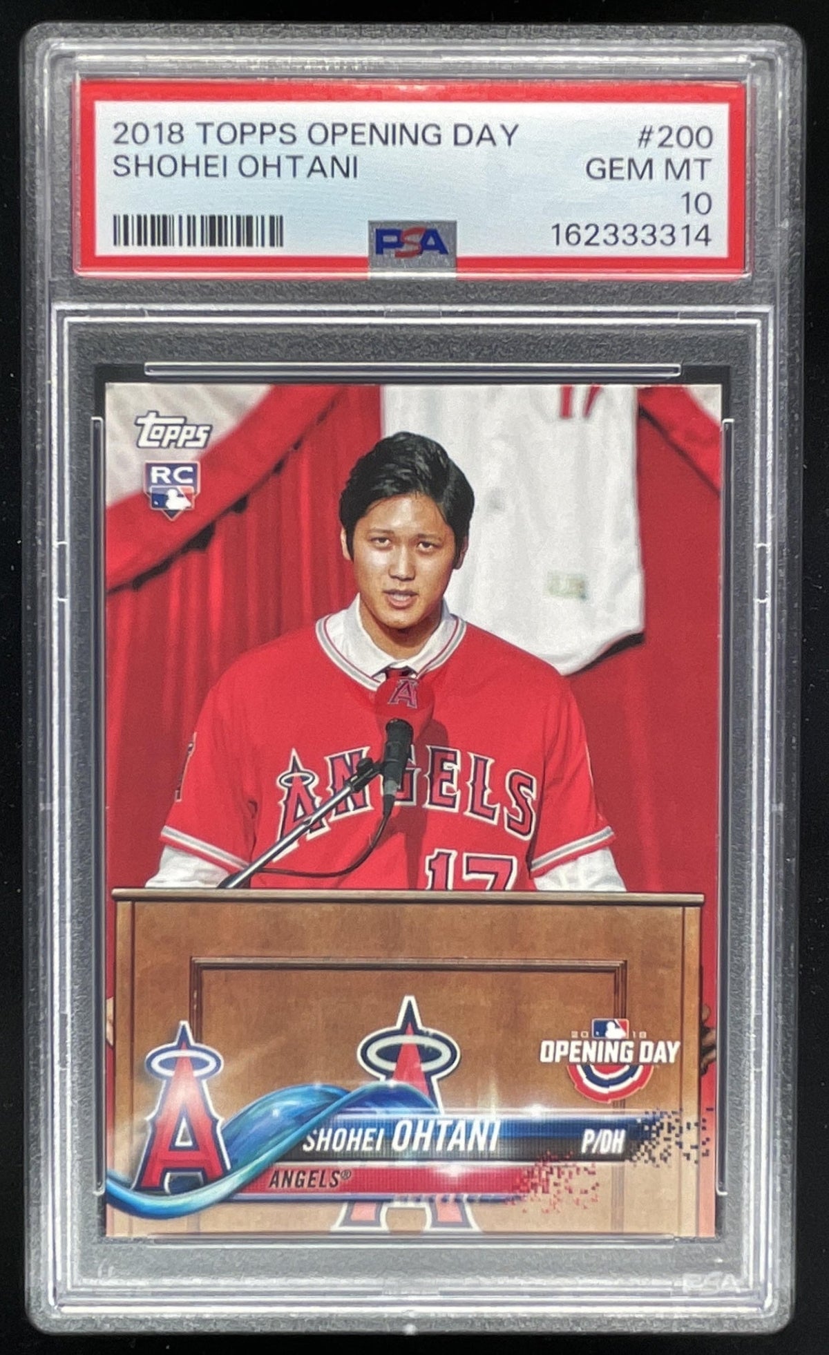 2018 Topps Opening Day #200 Shohei Ohtani RC PSA 10 product image 1, provided for visual reference and product detail review