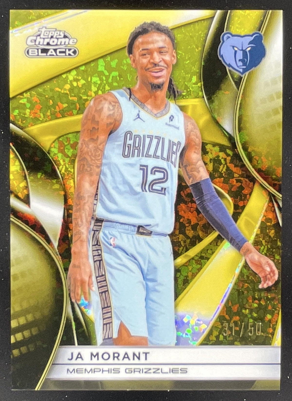 2025-26 Topps Chrome Black Gold Mini-Diamond Refractor #65 Ja Morant /50 product image 1, provided for visual reference and