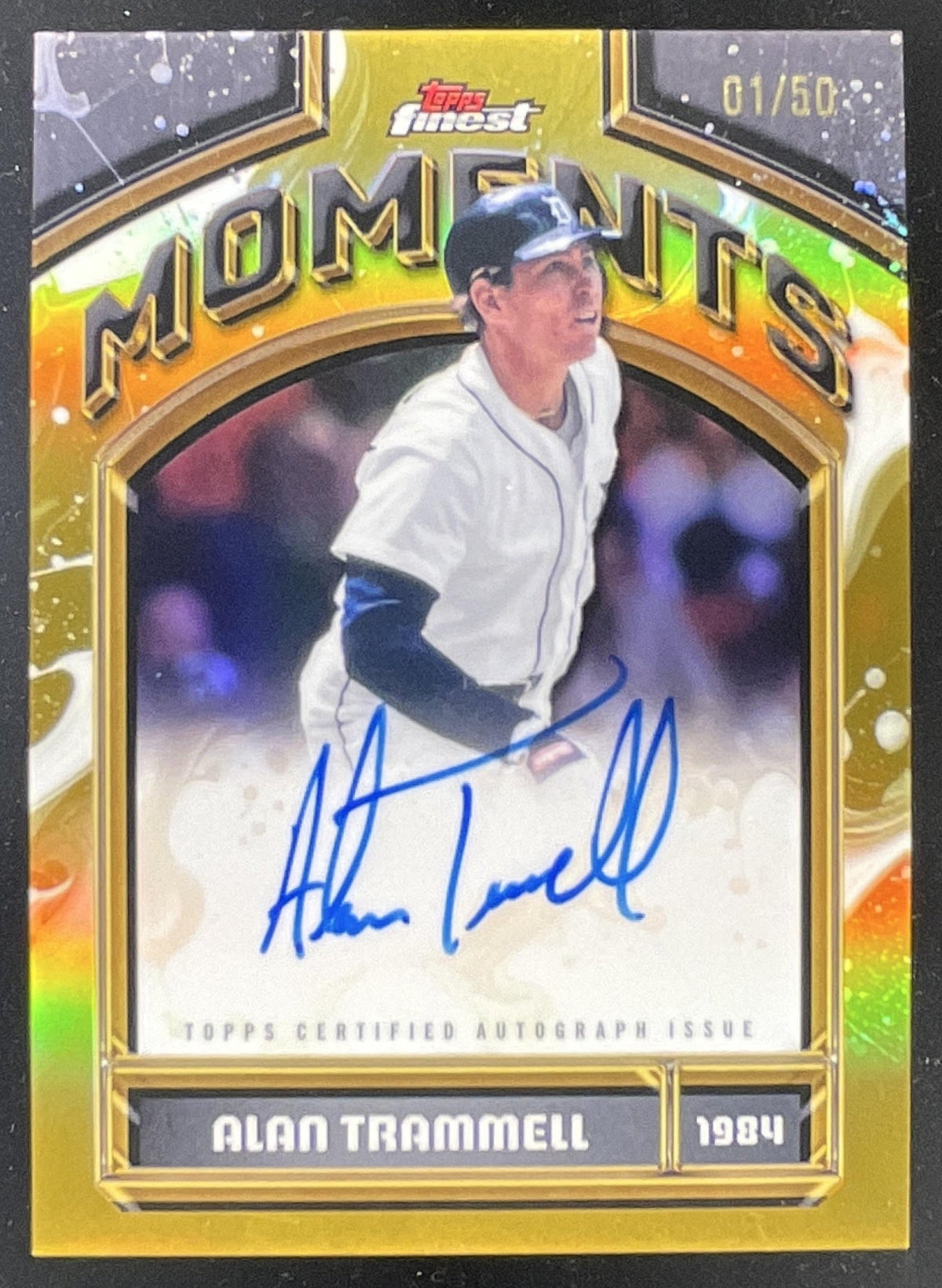 2026 Topps Finest Moments Gold #FMA-AT Alan Trammell Auto /50 product image 1, provided for visual reference and product