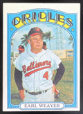 1972 Topps #323 Earl Weaver product image 1, provided for visual reference and product detail review