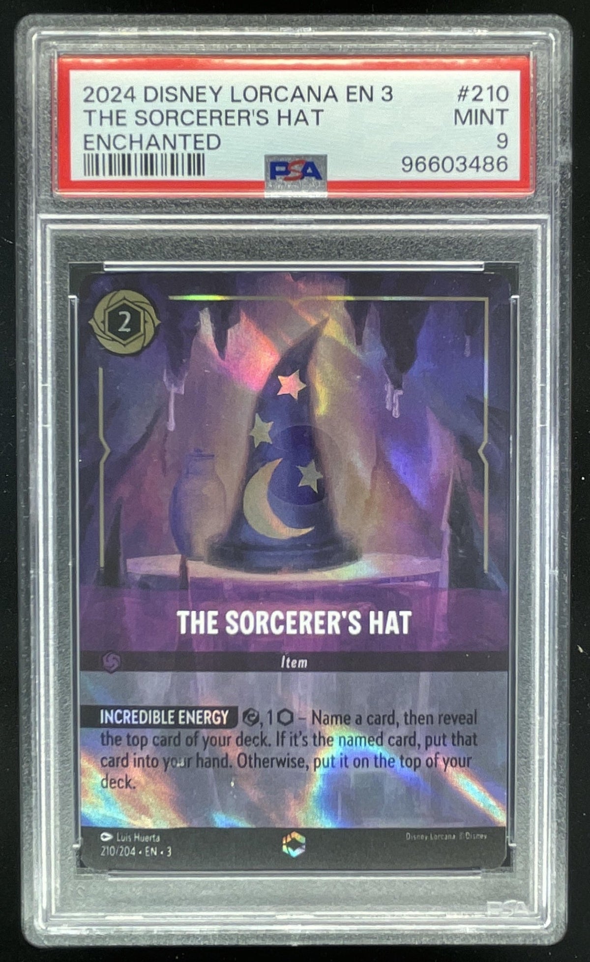 2024 Disney Lorcana TCG: Shimmering Skies Foil #210 Finders Keepers PSA 9 product image 1, provided for visual reference and