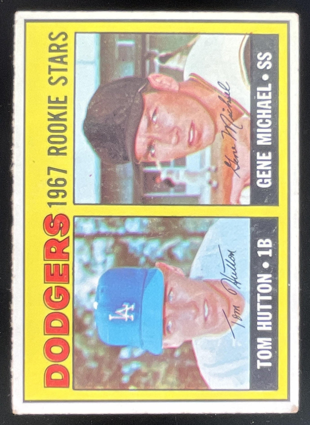 1967 Topps #428 Dodgers 1967 Rookie Stars Tom Hutton Gene Michael RS, RC product image 1, provided for visual reference and