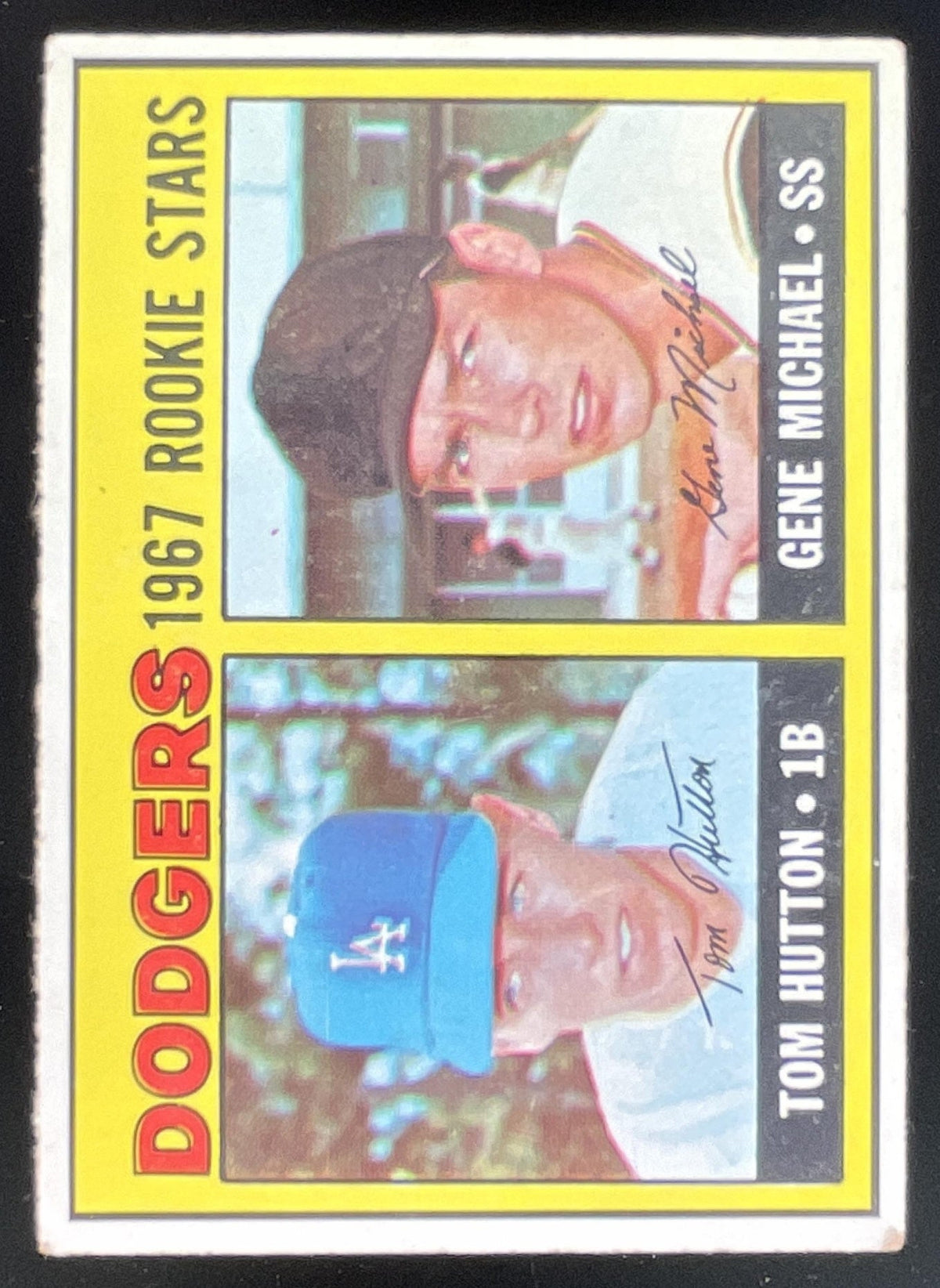 1967 Topps #428 Dodgers 1967 Rookie Stars Tom Hutton Gene Michael RS, RC product image 1, provided for visual reference and