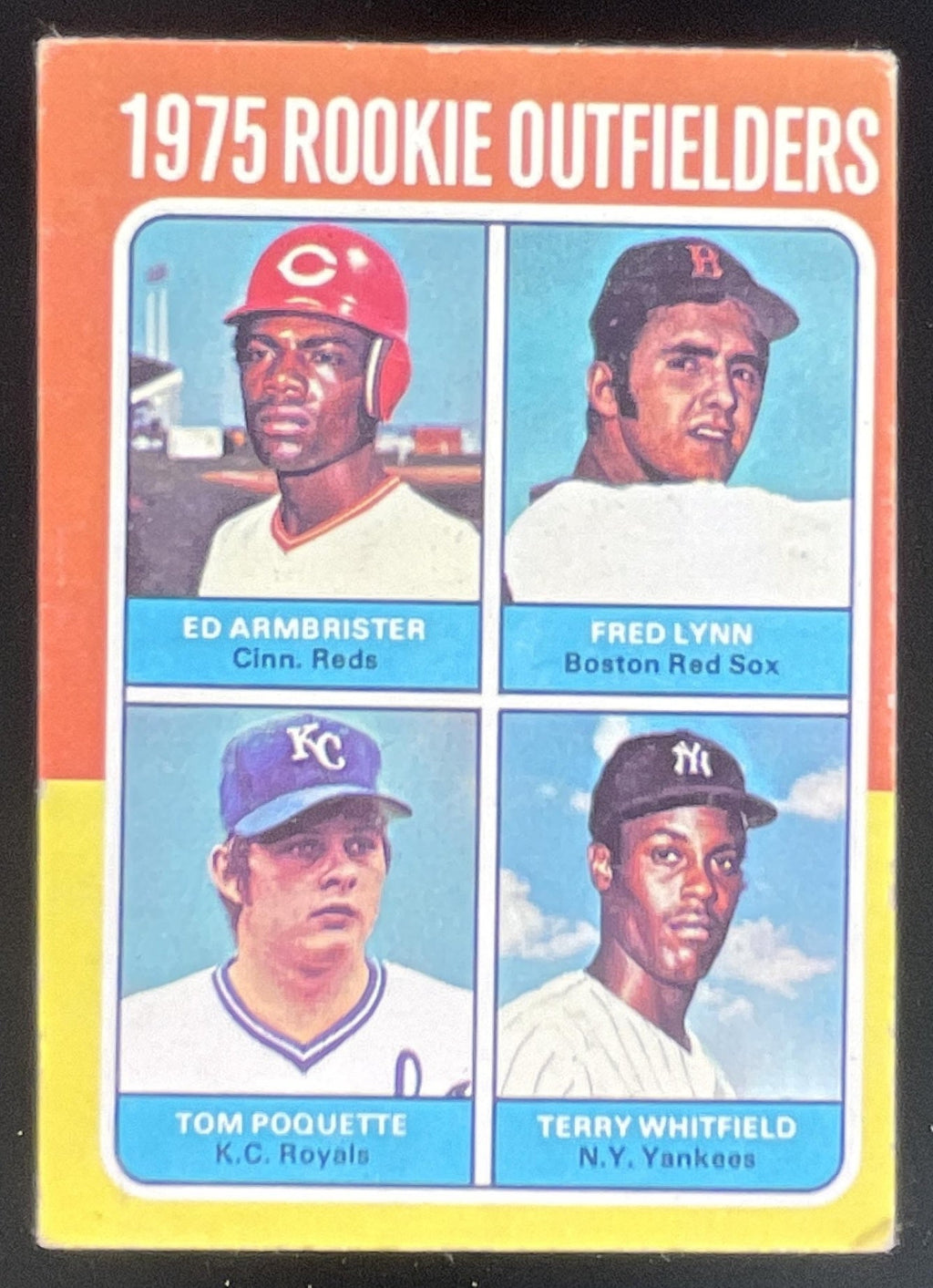 1975 Topps #622 Ed Armbrister Fred Lynn Tom Poquette Terry Whitfield UER RC product image 1, provided for visual reference