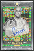 2025 Topps UFC Chrome Mark of a Champion Green Geometric Alex Pereira Auto /99 product image 1, provided for visual