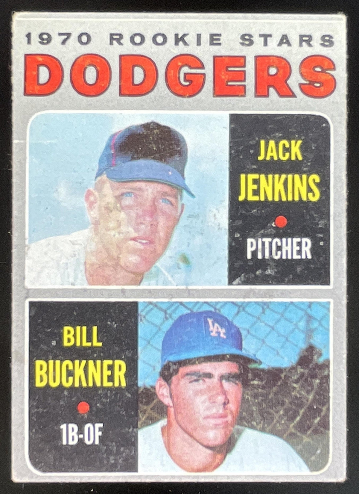 1970 Topps #286 Dodgers 1970 Rookie Stars Jack Jenkins Bill Buckner RC product image 1, provided for visual reference and