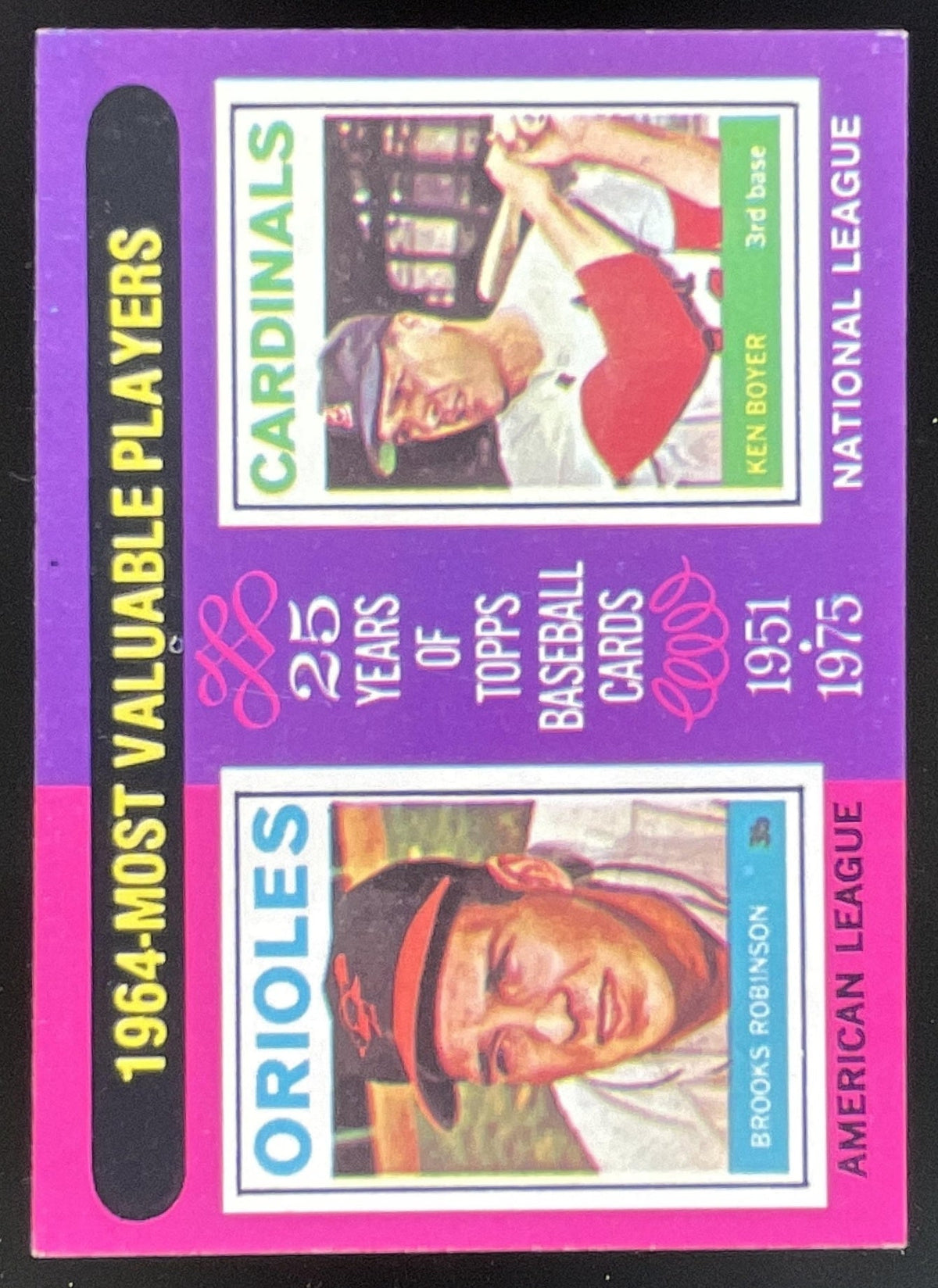 1975 Topps #202 1964s Brooks Robinson Ken Boyer MVP product image 1, provided for visual reference and product detail review