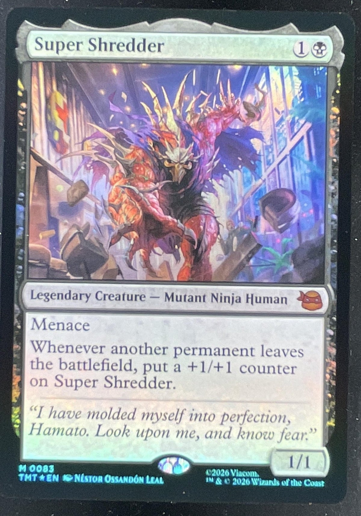 2026 Magic: The Gathering TMNT Mythic Rare #TMT-0083 Super Shredder product image 1, provided for visual reference and
