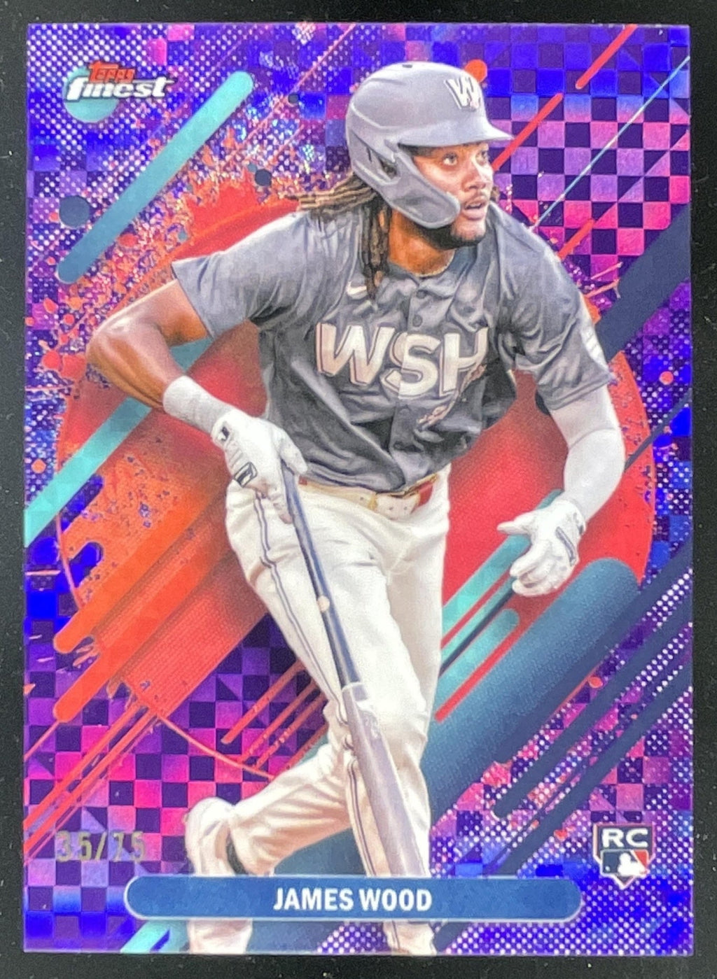 2025 Topps Finest Rare Purple X-Fractor #300 James Wood RC /75 product image 1, provided for visual reference and product