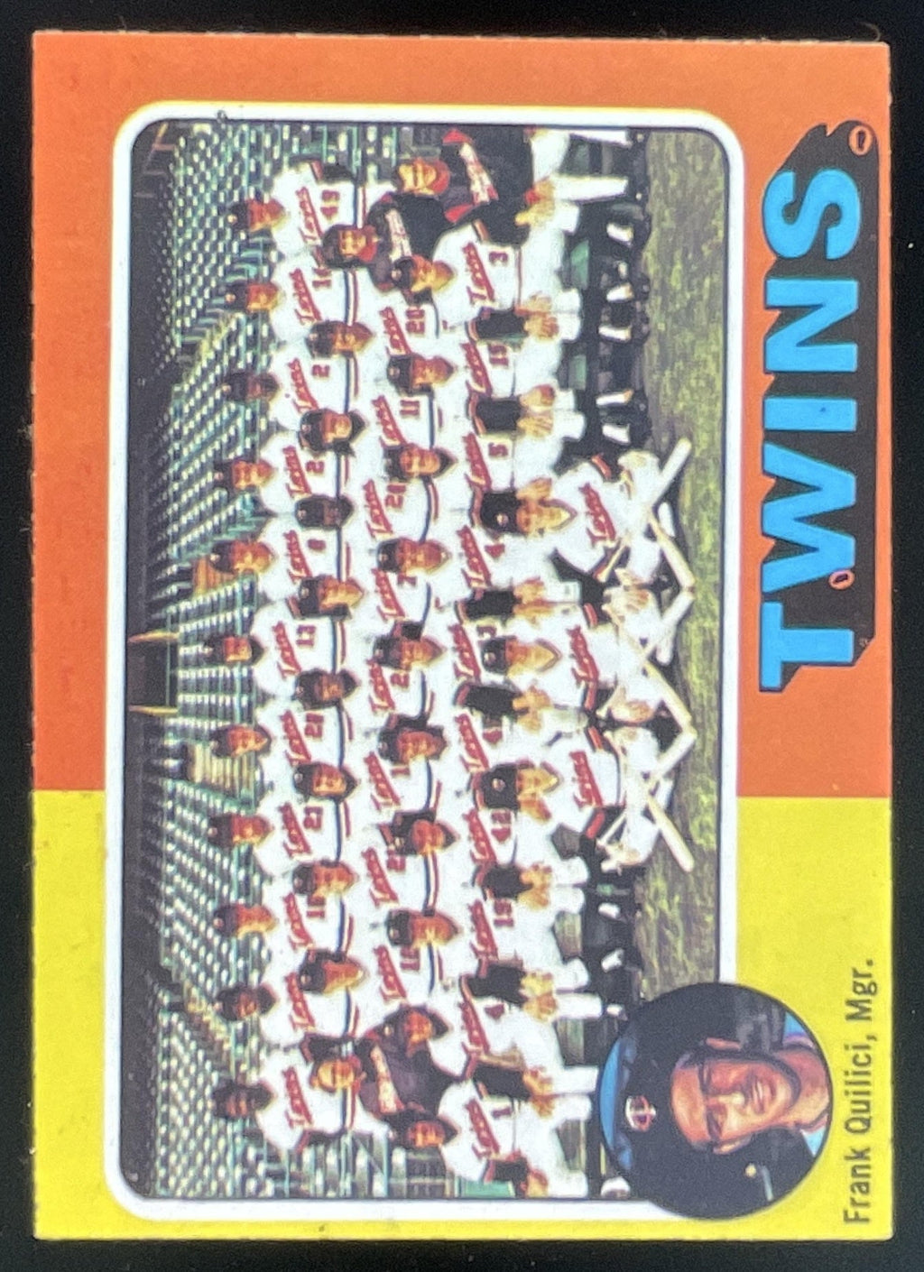 1975 Topps #443 Minnesota Twins Frank Quilici MGR Checklist Card Team Card product image 1, provided for visual reference