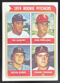 1974 Topps #605 1974 Rookie Vic Albury Ken Frailing Kevin Kobel Frank Tanana RC product image 1, provided for visual