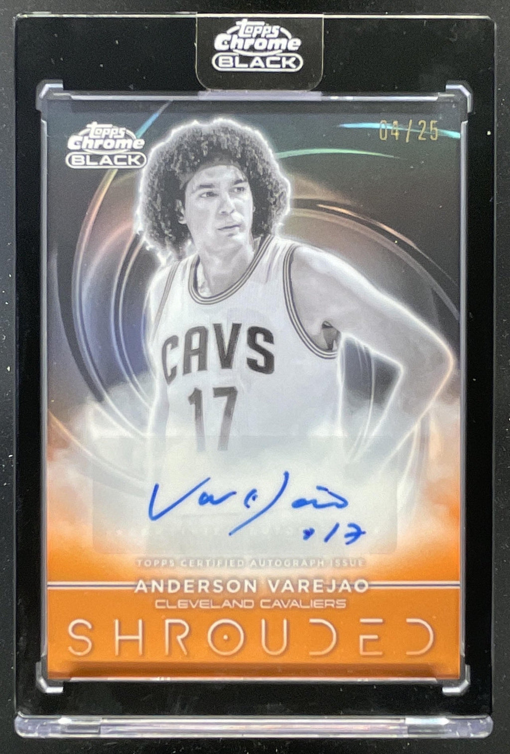 2025-26 Topps Chrome Black Shrouded Orange #SS-AV Anderson Varejao Auto /25 product image 1, provided for visual reference