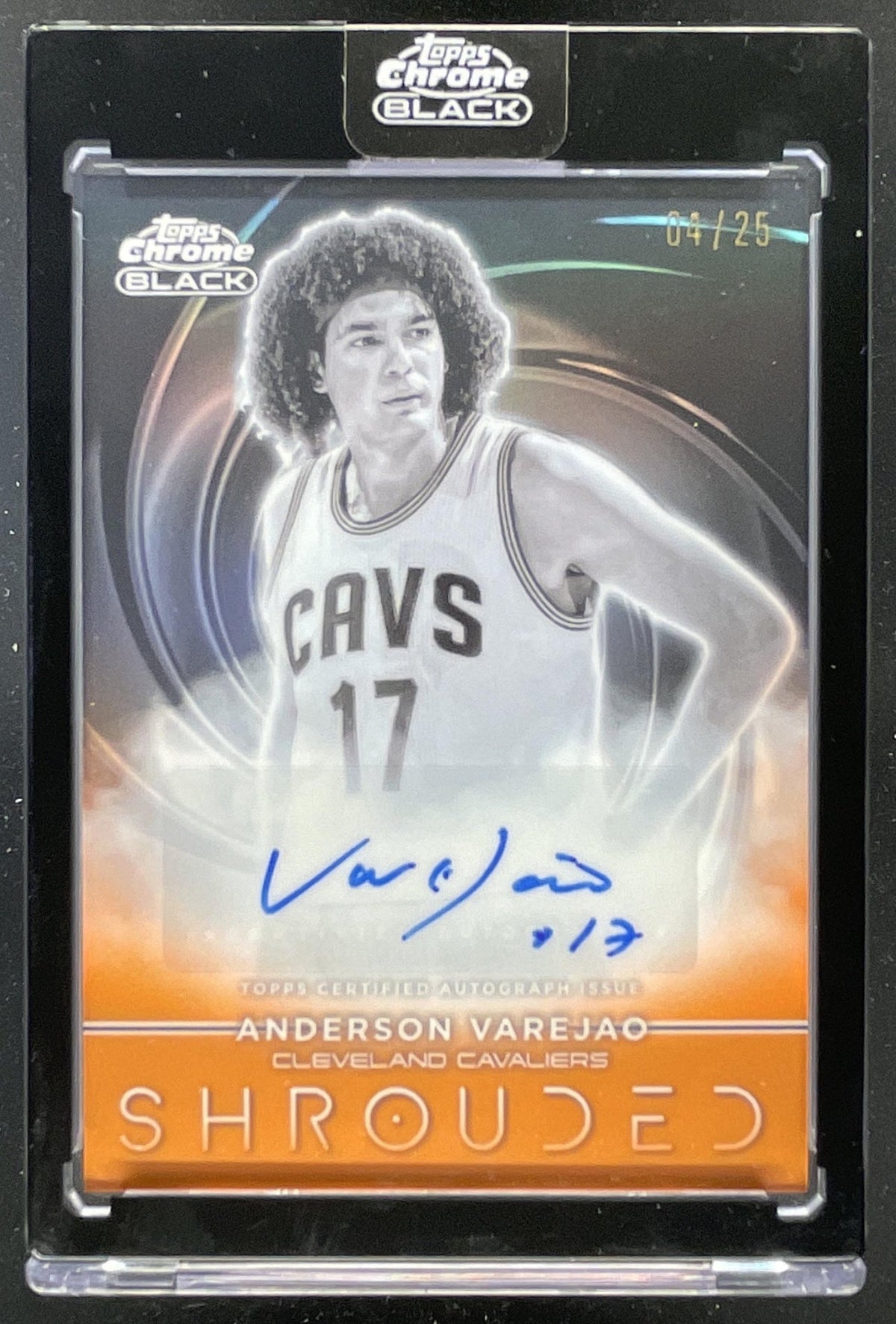 2025-26 Topps Chrome Black Shrouded Orange #SS-AV Anderson Varejao Auto /25 product image 1, provided for visual reference