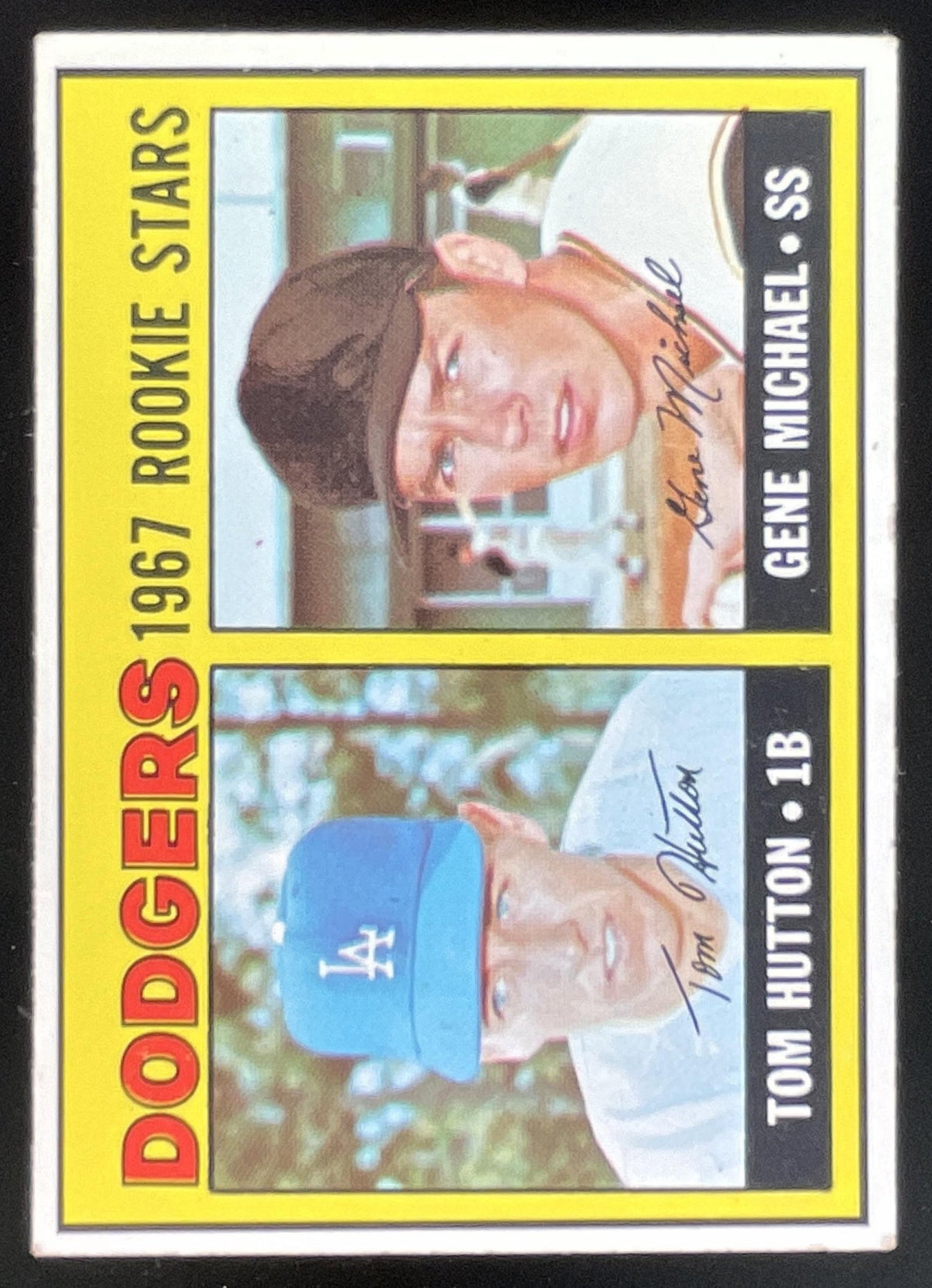 1967 Topps #428 Dodgers 1967 Rookie Stars Tom Hutton Gene Michael RS, RC product image 1, provided for visual reference and