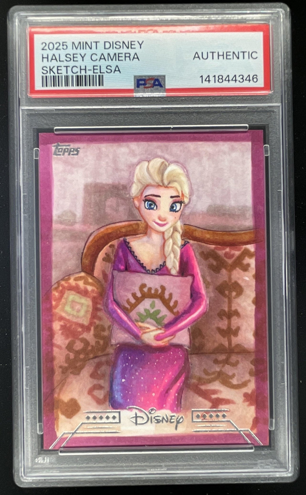 2025 Topps Disney Mint Sketch Artist Elsa Halsey Camera Auto 1/1 PSA Authentic product image 1, provided for visual