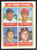 1974 Topps #605 1974 Rookie Vic Albury Ken Frailing Kevin Kobel Frank Tanana RC product image 1, provided for visual