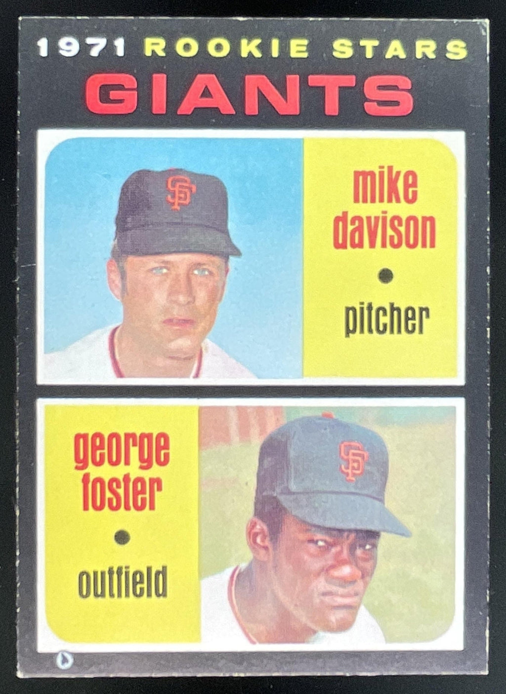 1971 Topps #276 Giants 1971 Rookie Stars Mike Davison George Foster RC product image 1, provided for visual reference and