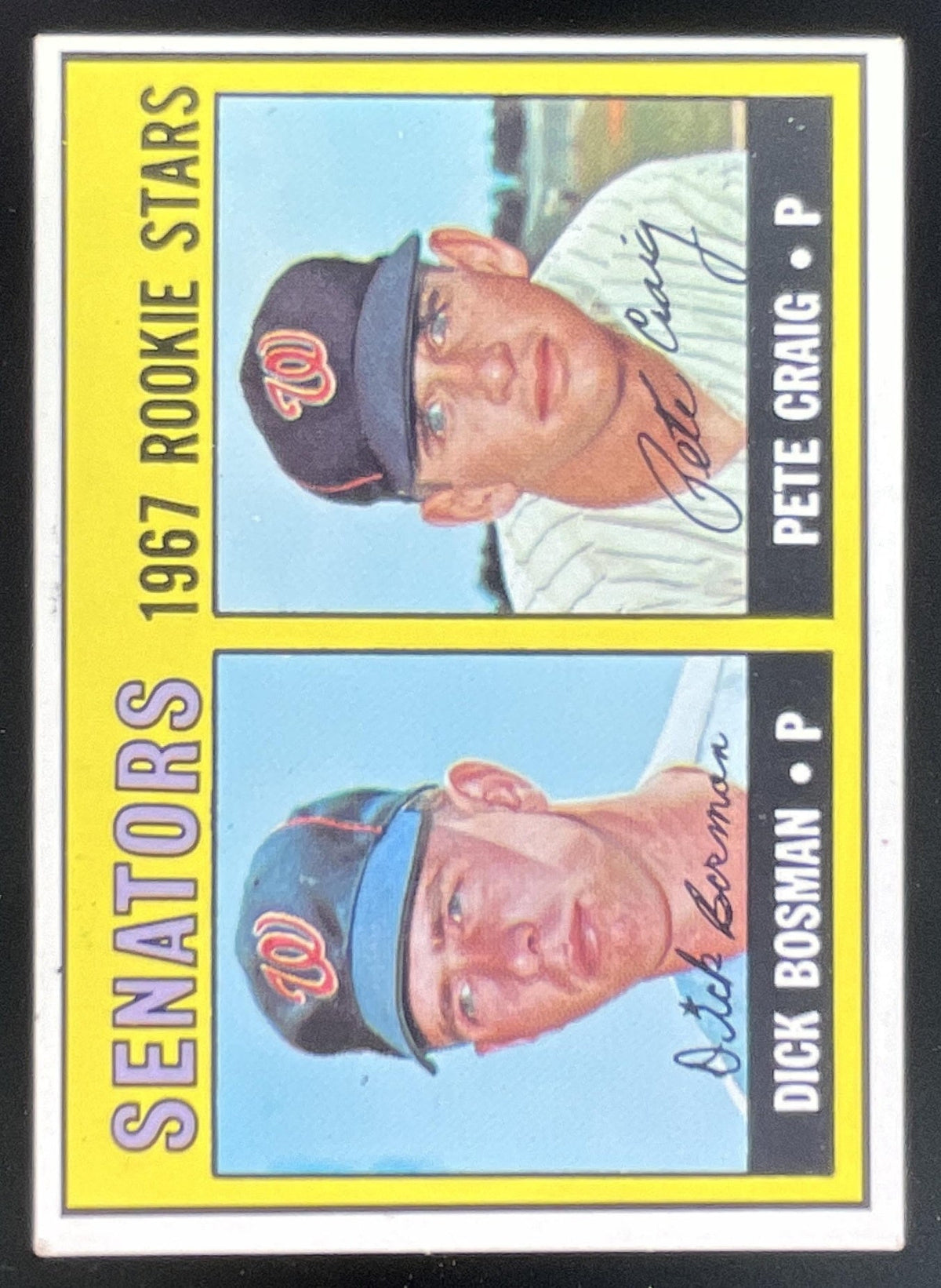 1967 Topps #459 Senators 1967 Rookie Stars Dick Bosman Pete Craig RS, RC product image 1, provided for visual reference and