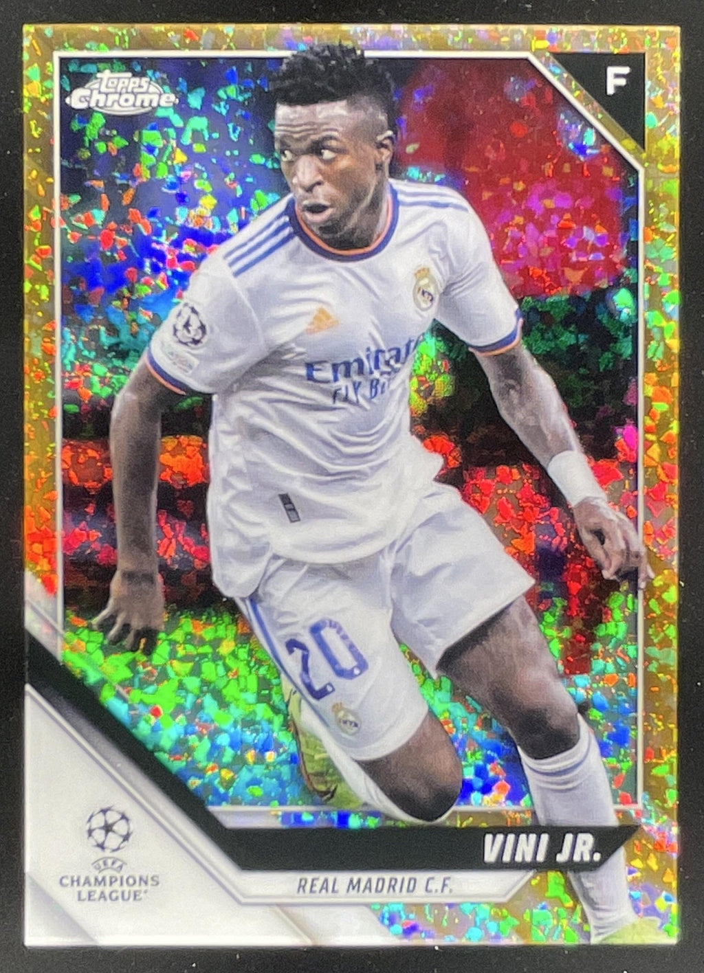 2021-22 Topps Chrome UEFA Champions League Gold Mini Diamond #63 Vini Jr./50 product image 1, provided for visual reference