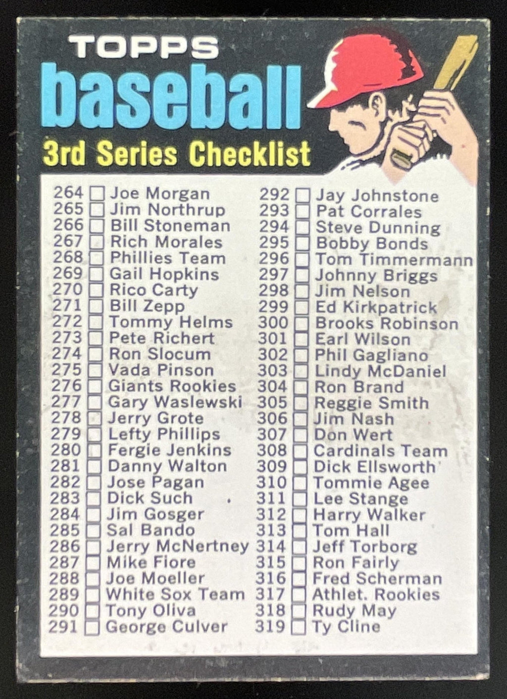 1971 Topps #206 Checklist: 264-393 product image 1, provided for visual reference and product detail review