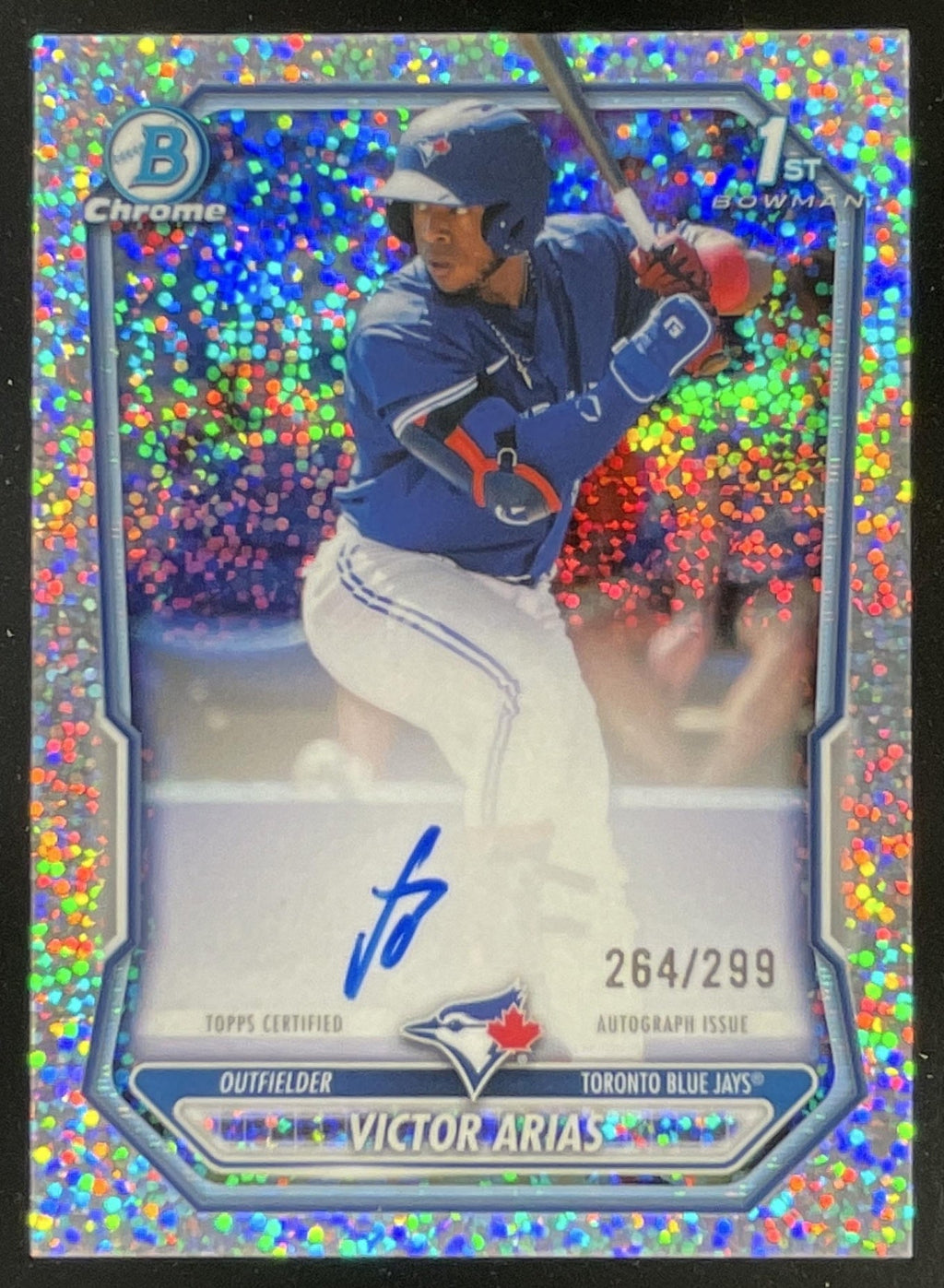 2026 Bowman Chrome Prospect Speckle #CPA-VA Victor Arias RC Auto /299 product image 1, provided for visual reference and