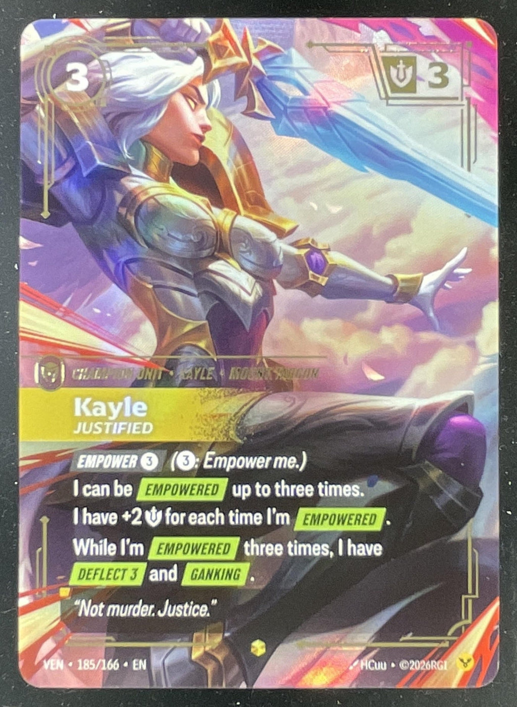 Riftbound League of Legends Kayle, Justified Overnumbered - Vendetta VEN product image 1, provided for visual reference and